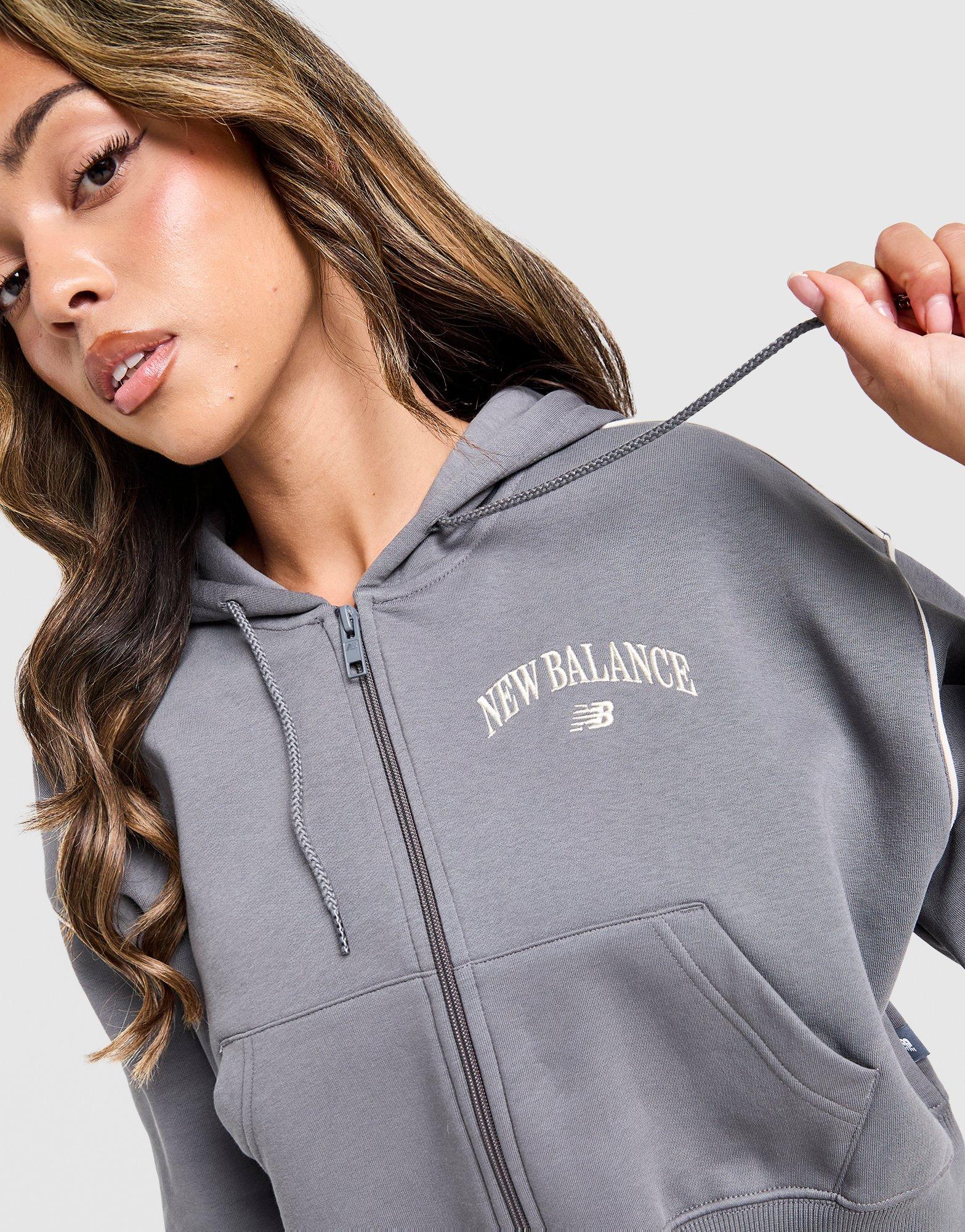 New Balance Varsity Crop Full Zip Hoodie