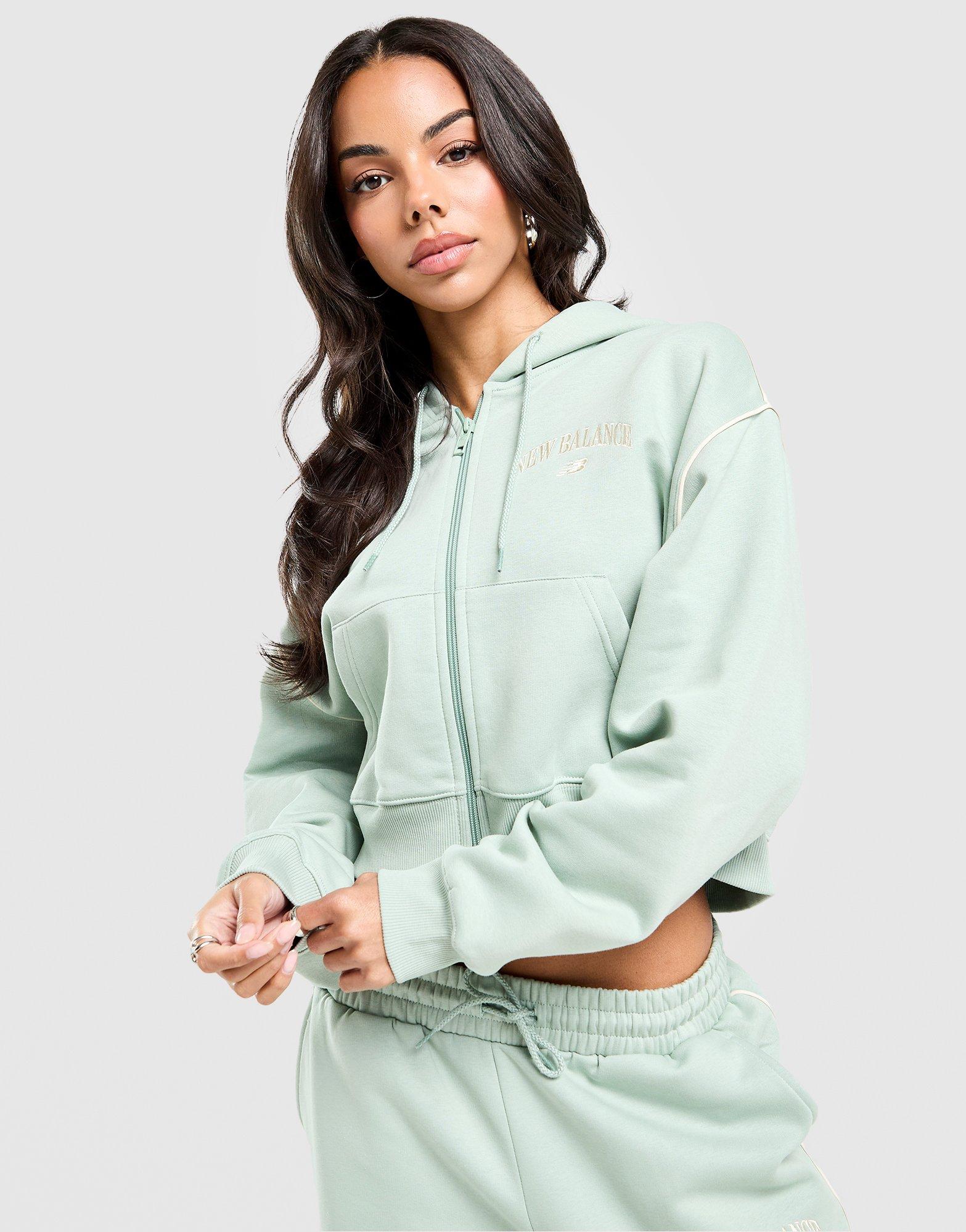 New Balance Varsity Crop Full Zip Hoodie