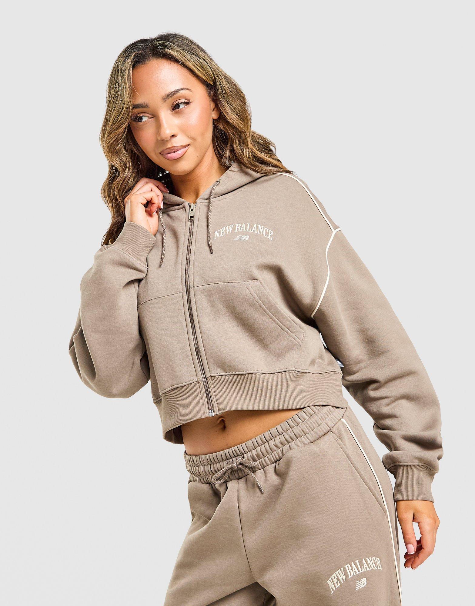 New Balance Varsity Crop Full Zip Hoodie