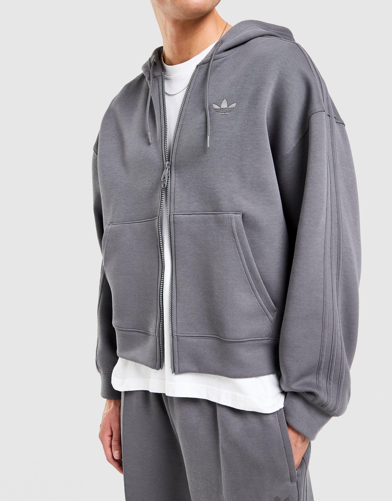 Grey adidas Originals Spacer Full Zip Hoodie - JD Sports Global
