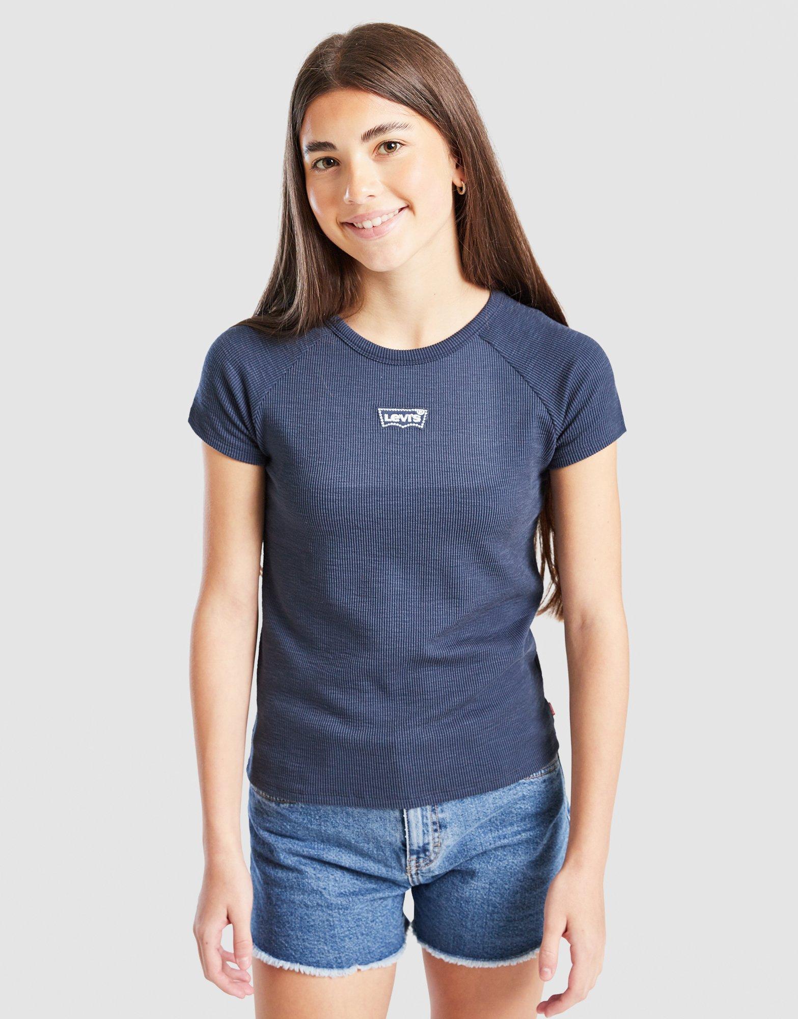 LEVI'S Girls' Ribbed Small Logo T-Shirt Junior