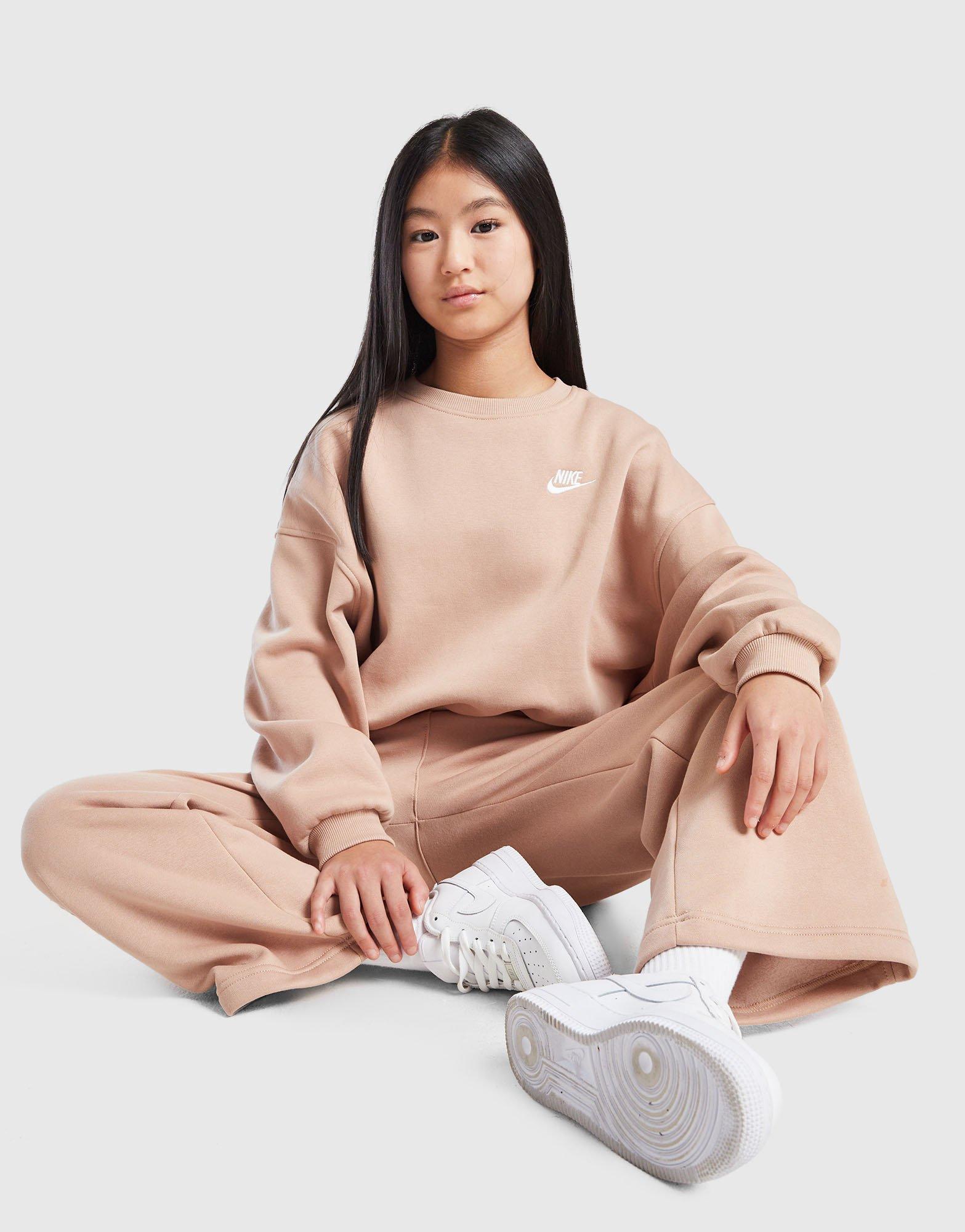 Nike Girls' Club Fleece Crop Crew Sweatshirt Junior