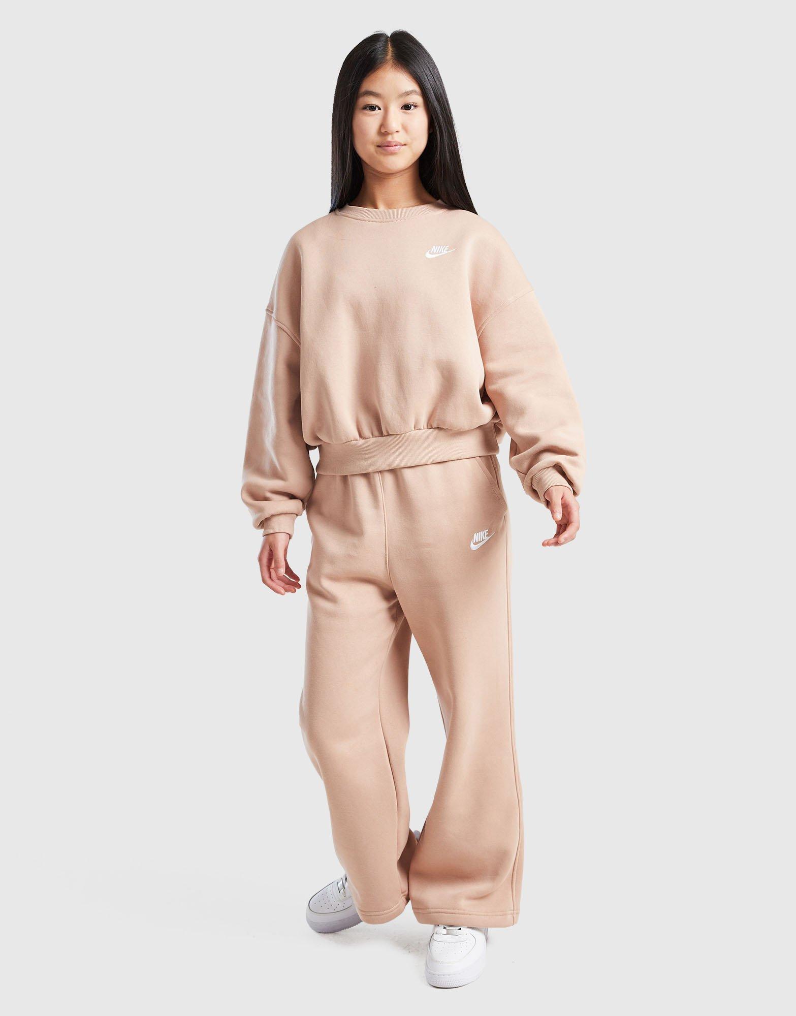 Nike Girls' Club Fleece Crop Crew Sweatshirt Junior