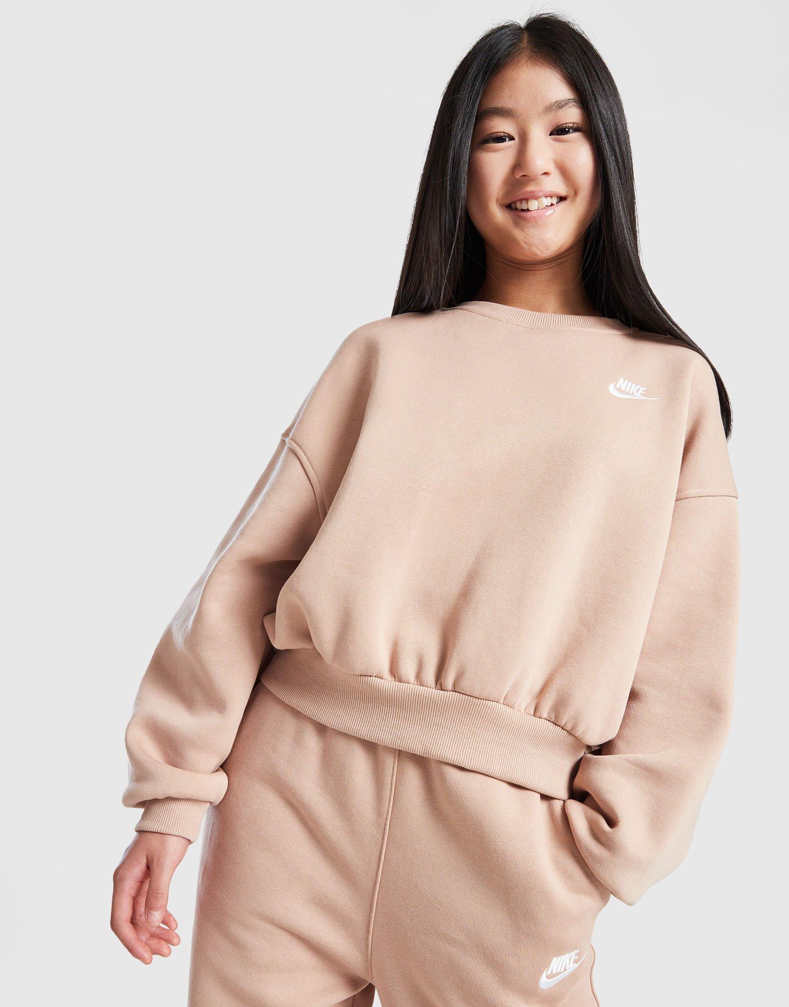 Nike Girls' Club Fleece Crop Crew Felpa Junior