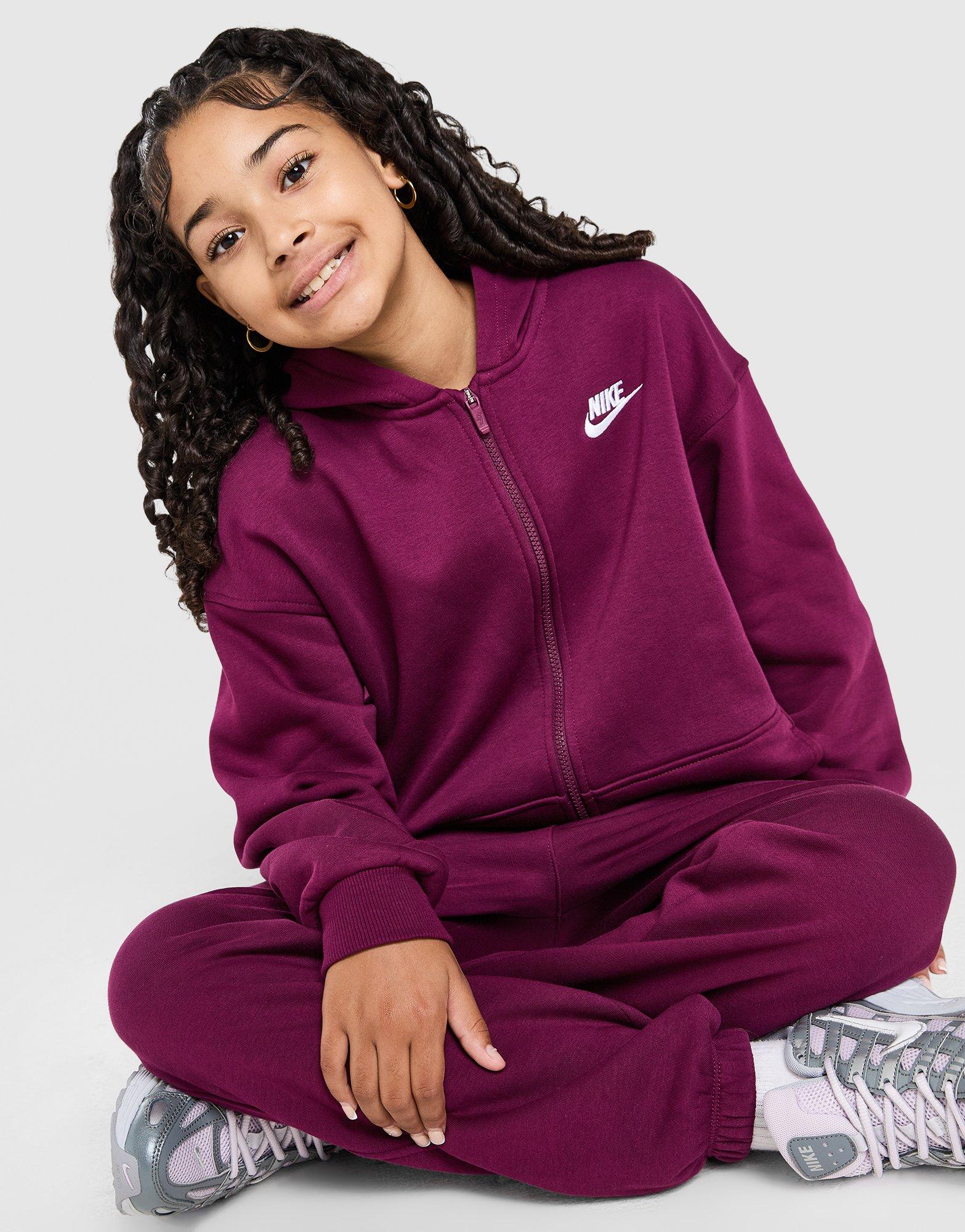 Nike Felpa con Cappuccio Full Zip Club Fleece Bambina Junior