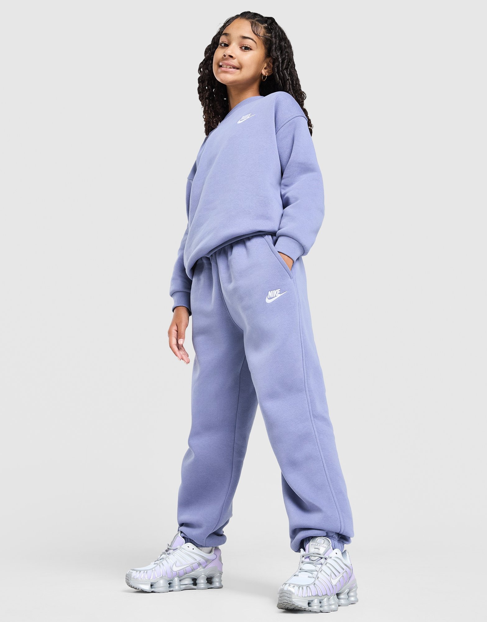 World Indigo Nike Girls' Club Fleece Boyfriend Joggers Junior - JD ...