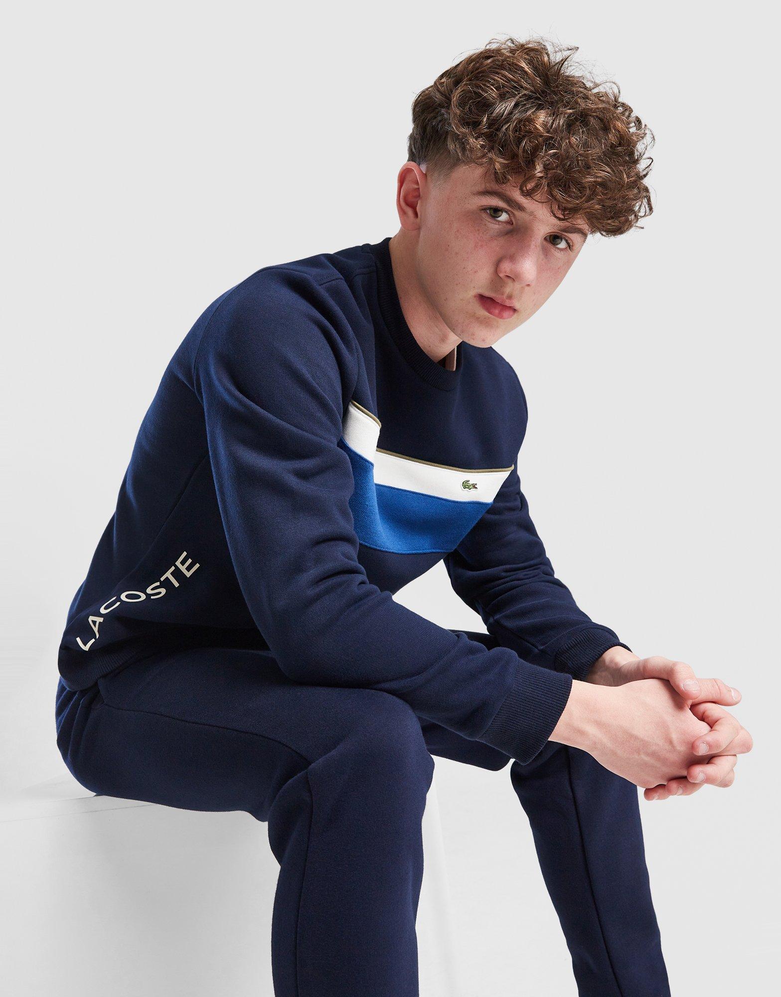 Lacoste Colour Block Fleece Crew Sweatshirt Junior