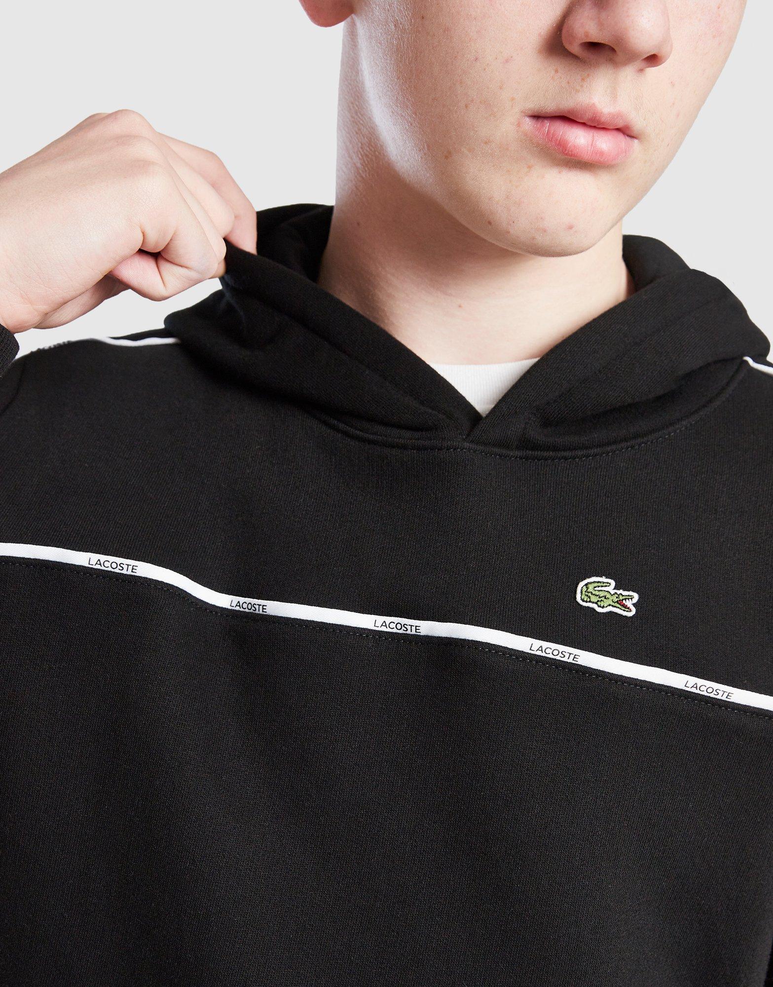 Lacoste Tape Overhead Fleece Hoodie Junior