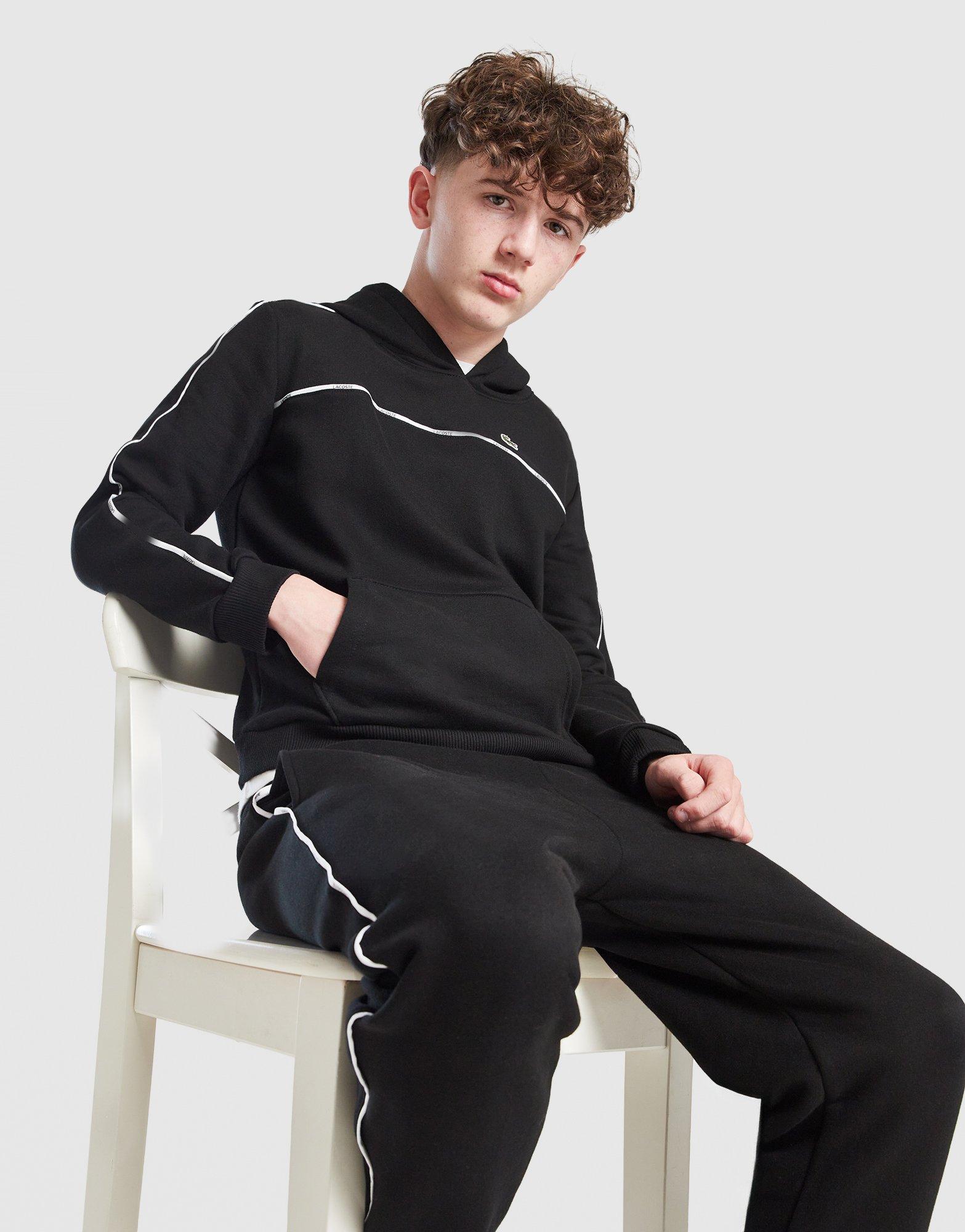 Lacoste Tape Overhead Fleece Hoodie Junior