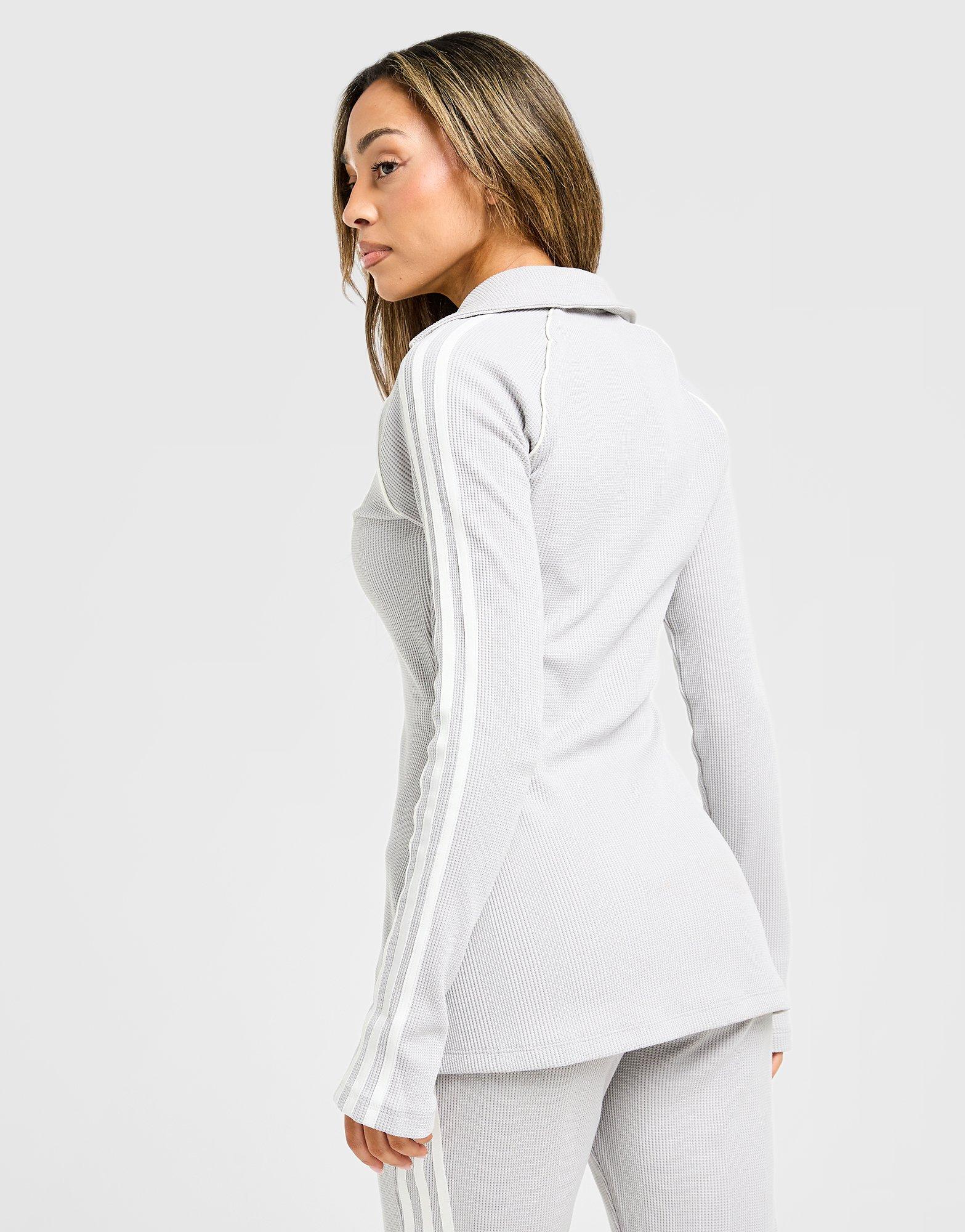 adidas Originals Waffle Button Long Sleeve Top