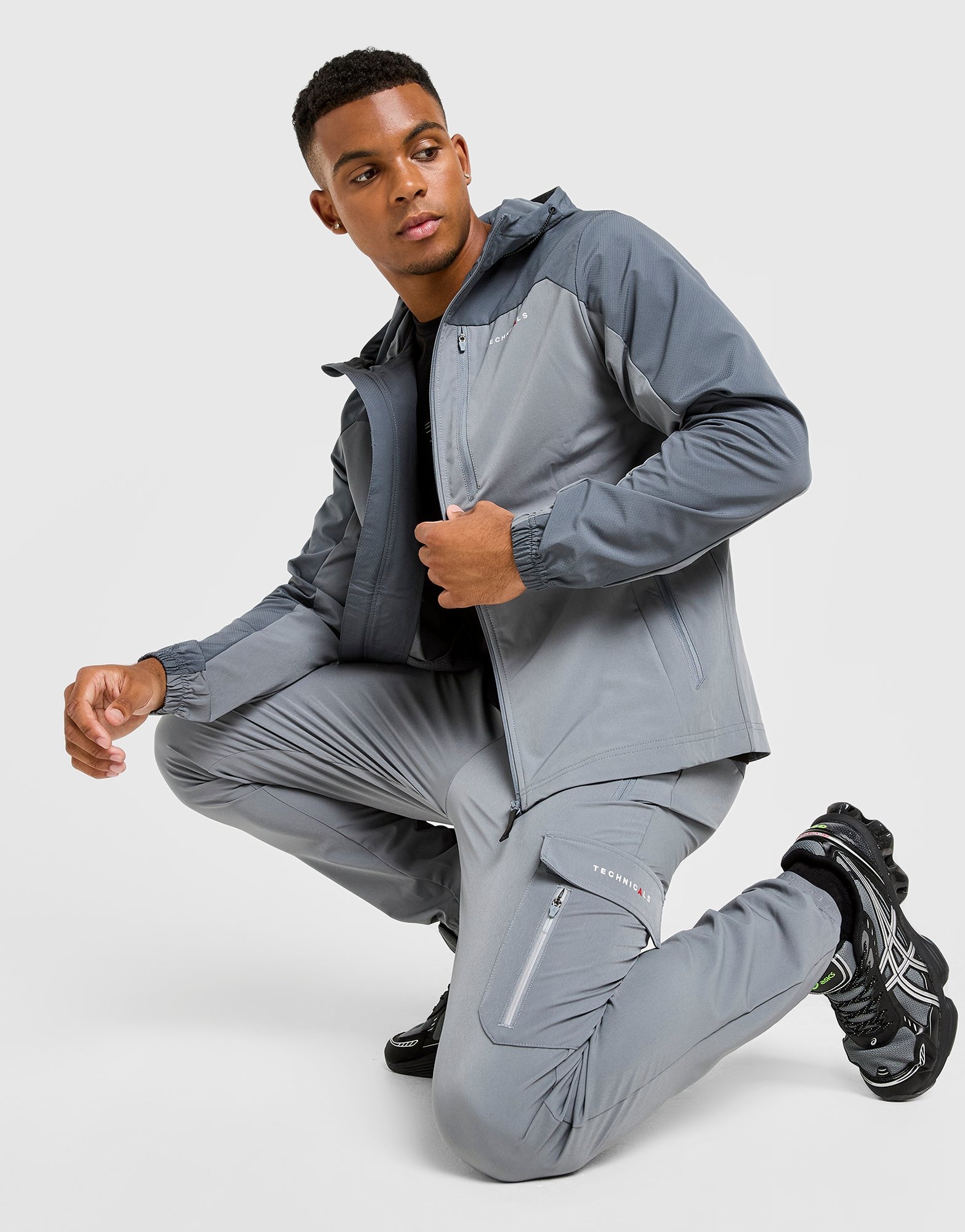 Grey Wool and Cashmere Jersey Track Pants main image 0
