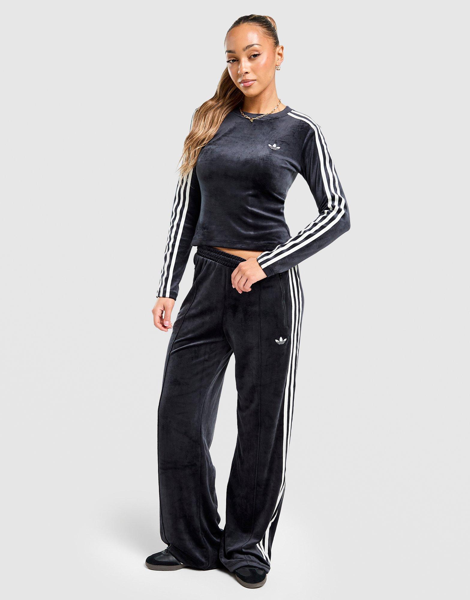 adidas Originals Velour 3-Stripes Long Sleeve T-Shirt