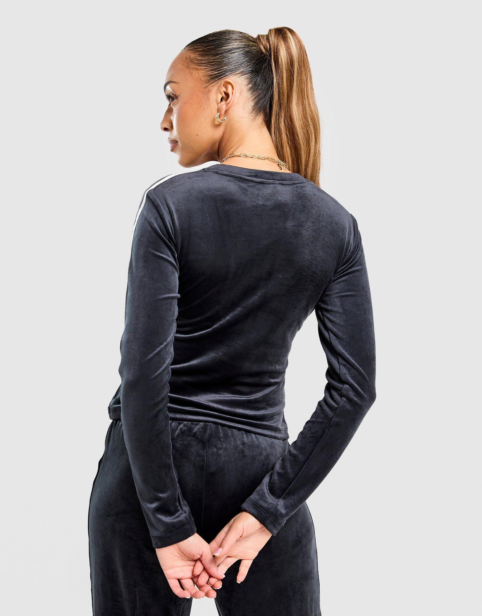 adidas Originals Velour 3-Stripes Long Sleeve T-Shirt