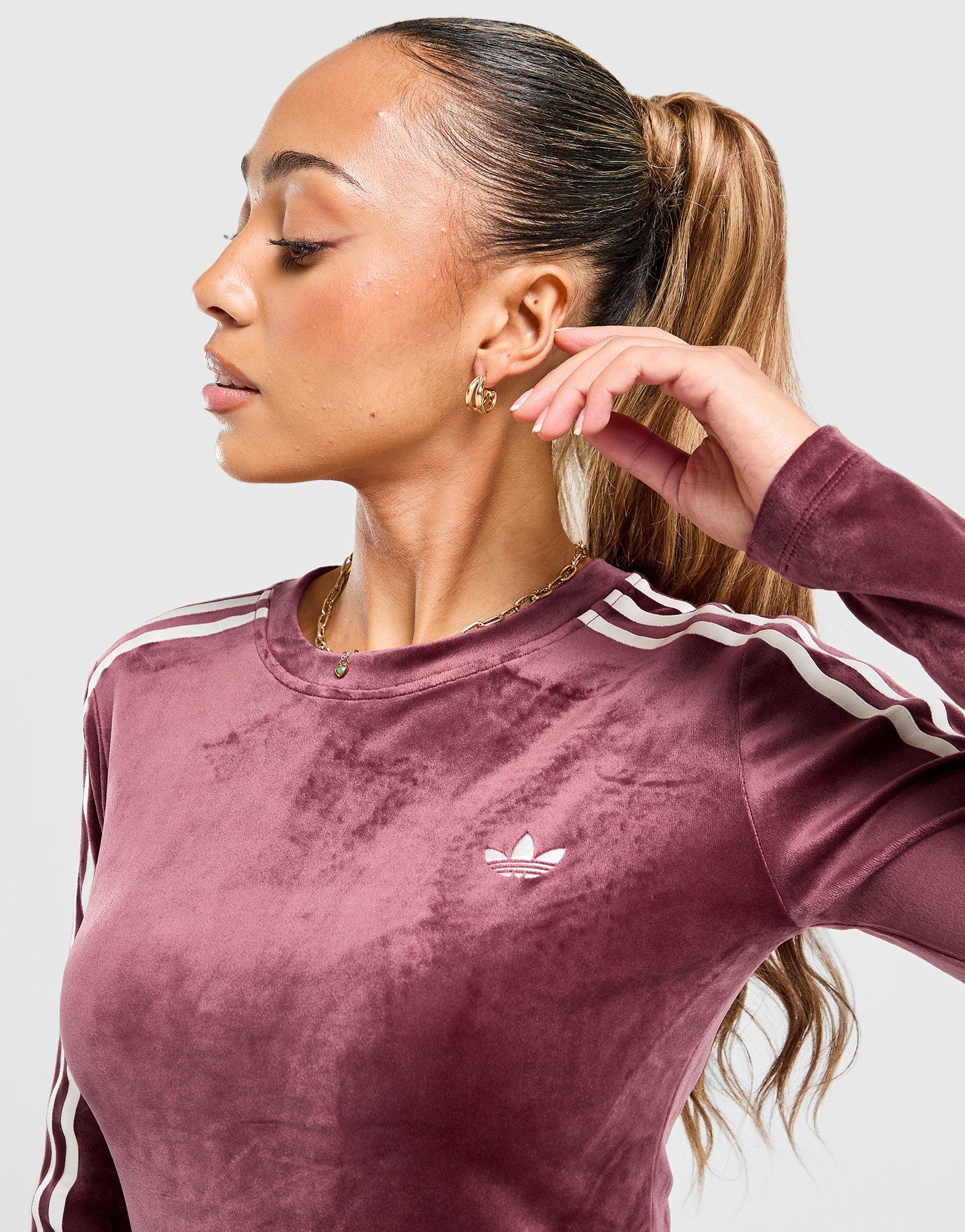 adidas Originals Velour 3-Stripes Long Sleeve T-Shirt