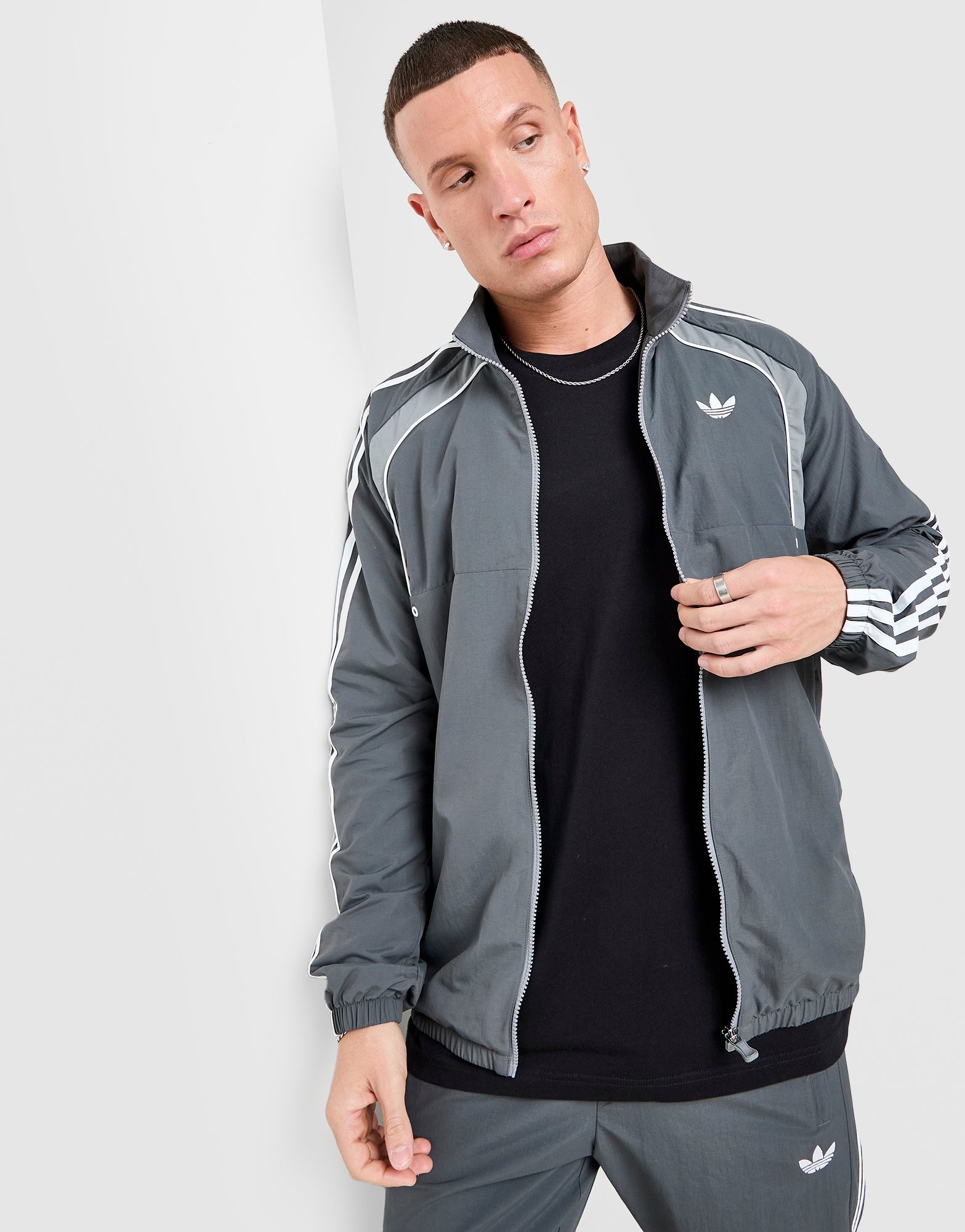 Grey adidas Originals Clima Woven Track Top - JD Sports Global