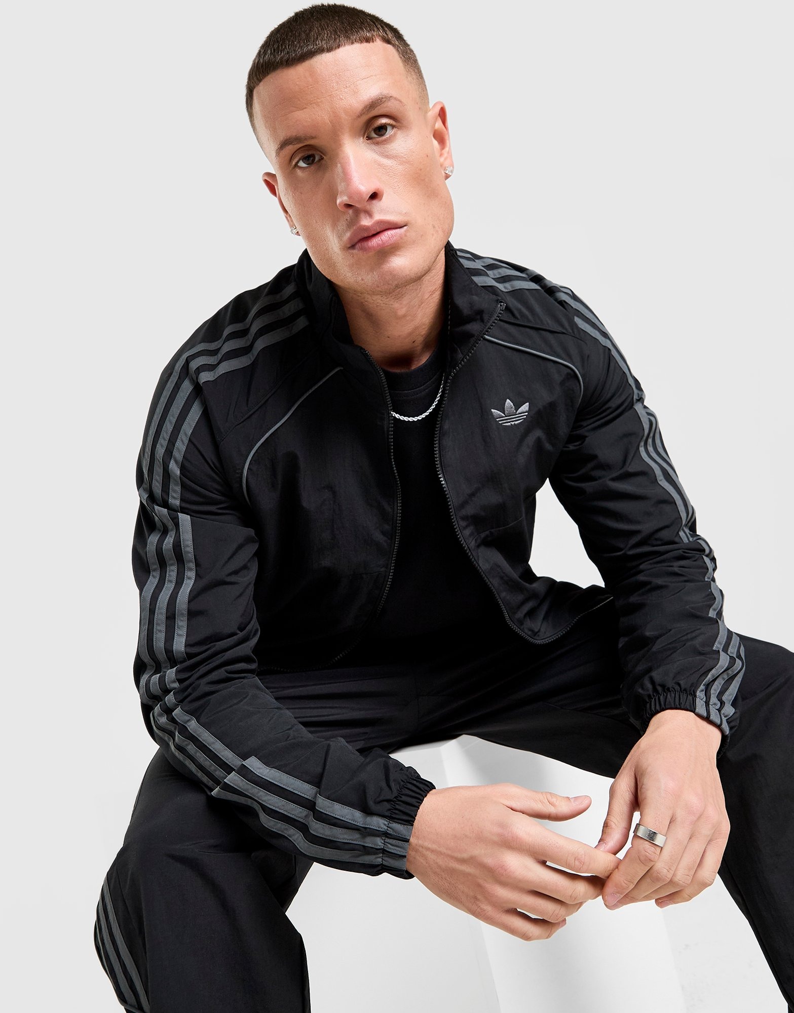 Black adidas Originals Clima Woven Track Top - JD Sports Global