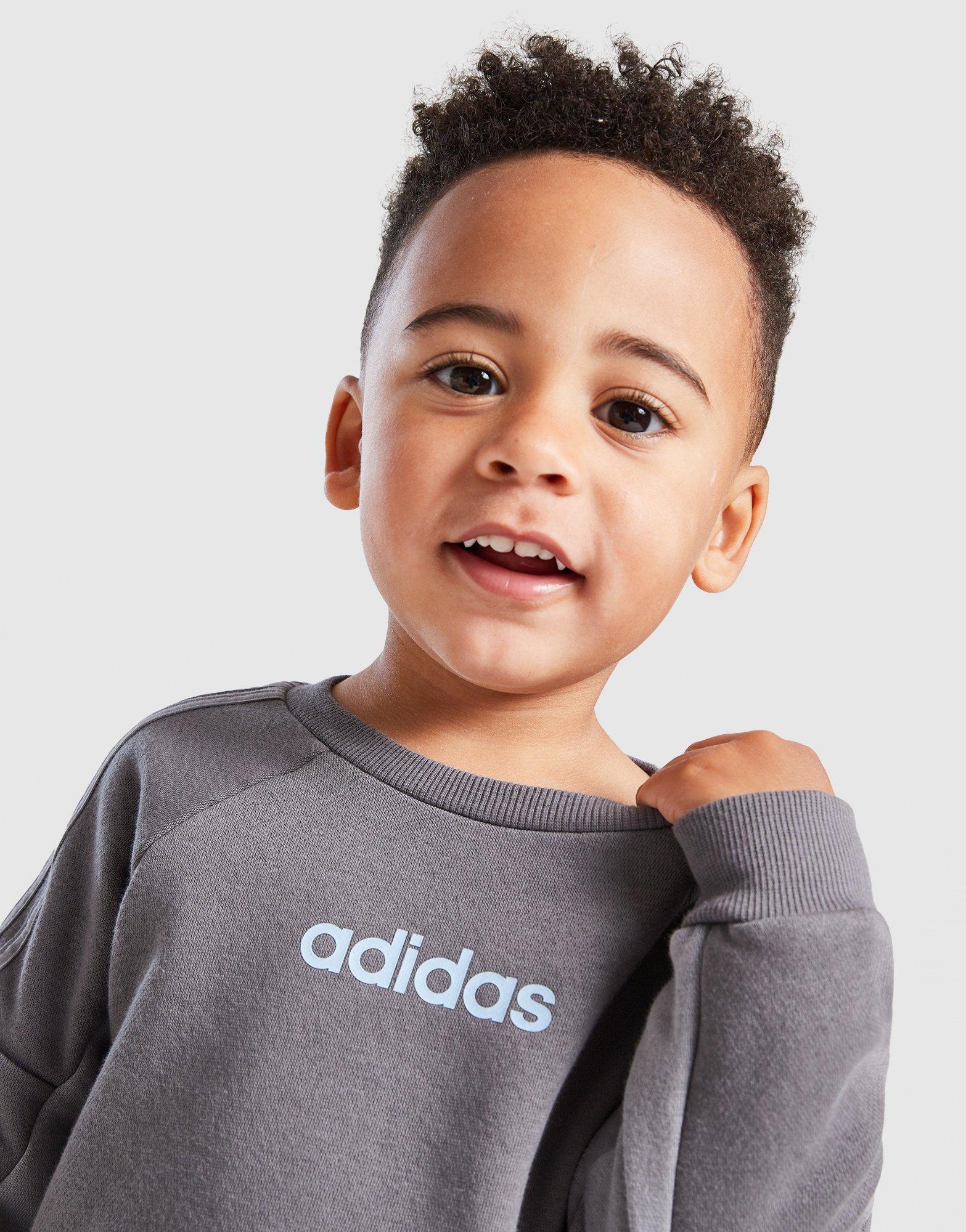adidas Colour Block Linear Crew Tracksuit Infant