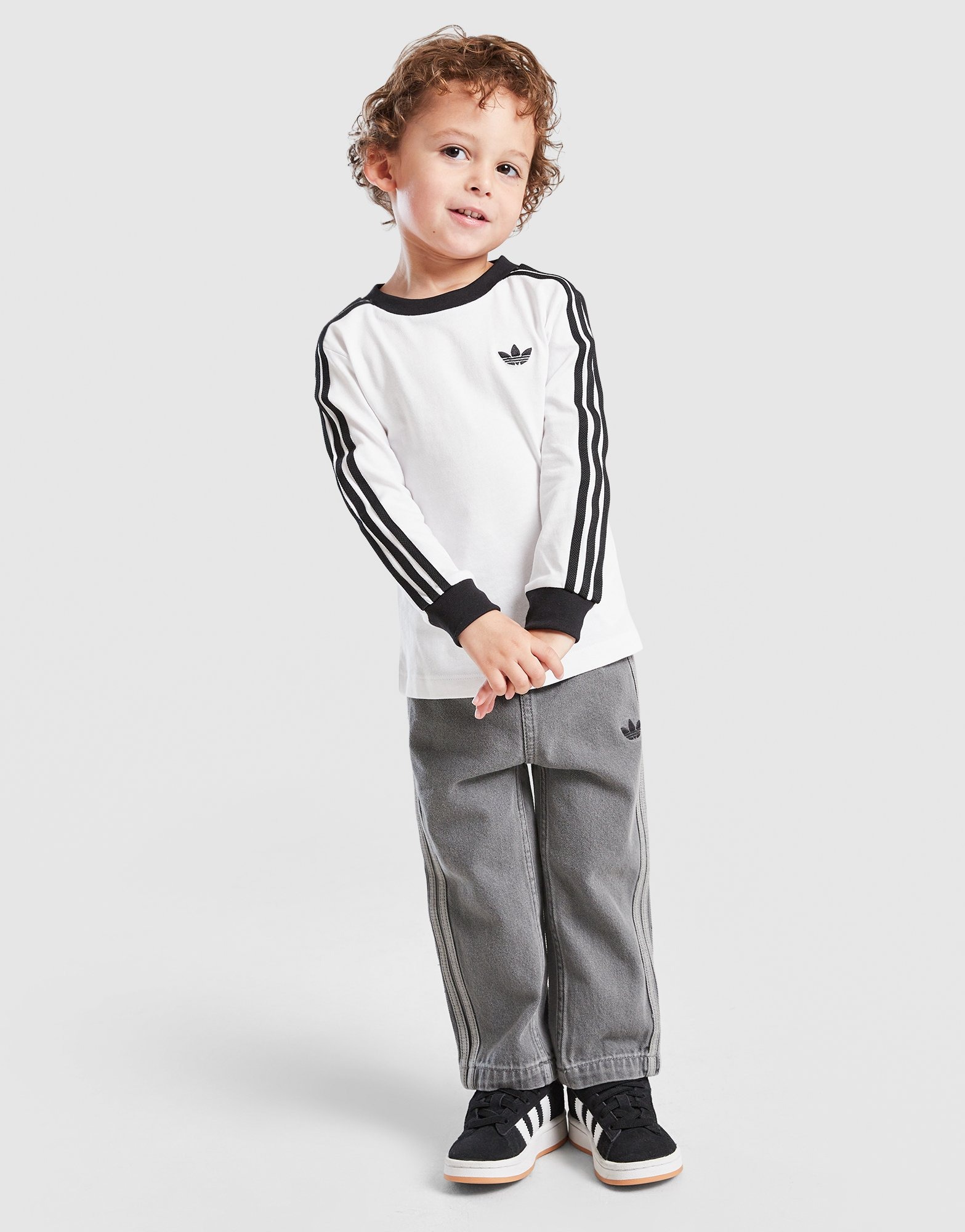 White adidas Originals Firebird T-Shirt/Denim Bottoms Set Infant | JD Sports UK 