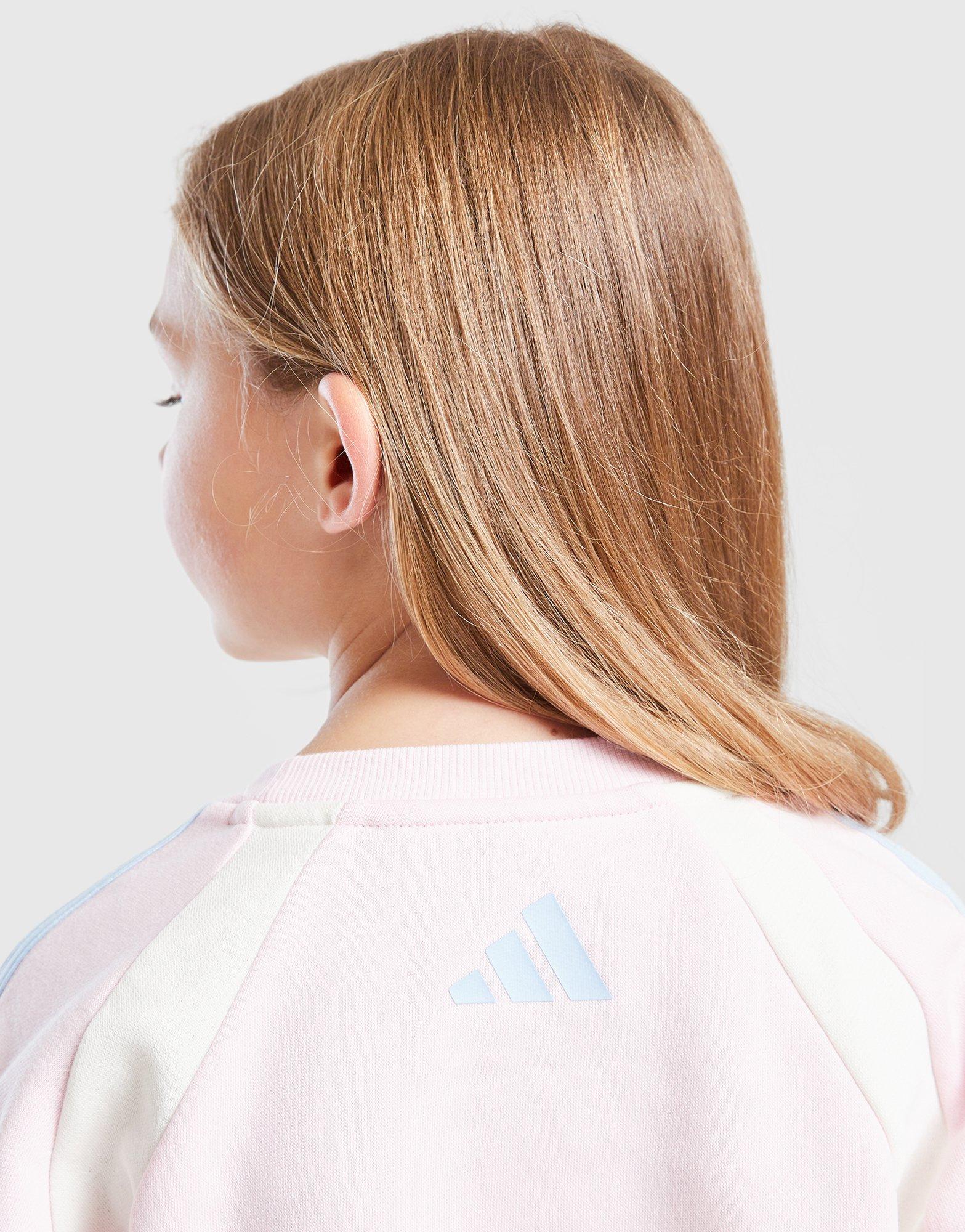 adidas Girls' Colour Block Linear Crew Tracksuit Children
