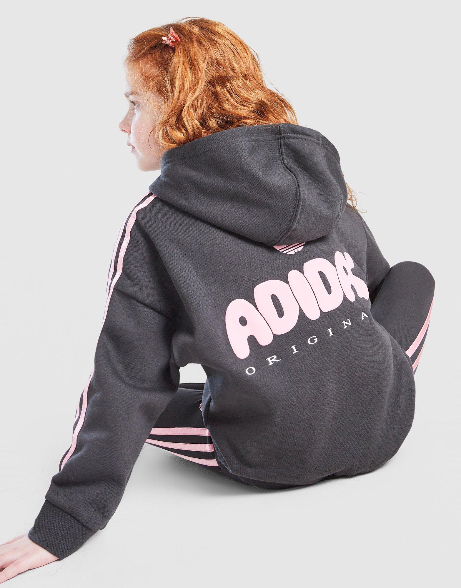 adidas Originals Girls' Bubble Overhead Hooded Tracksuit Children