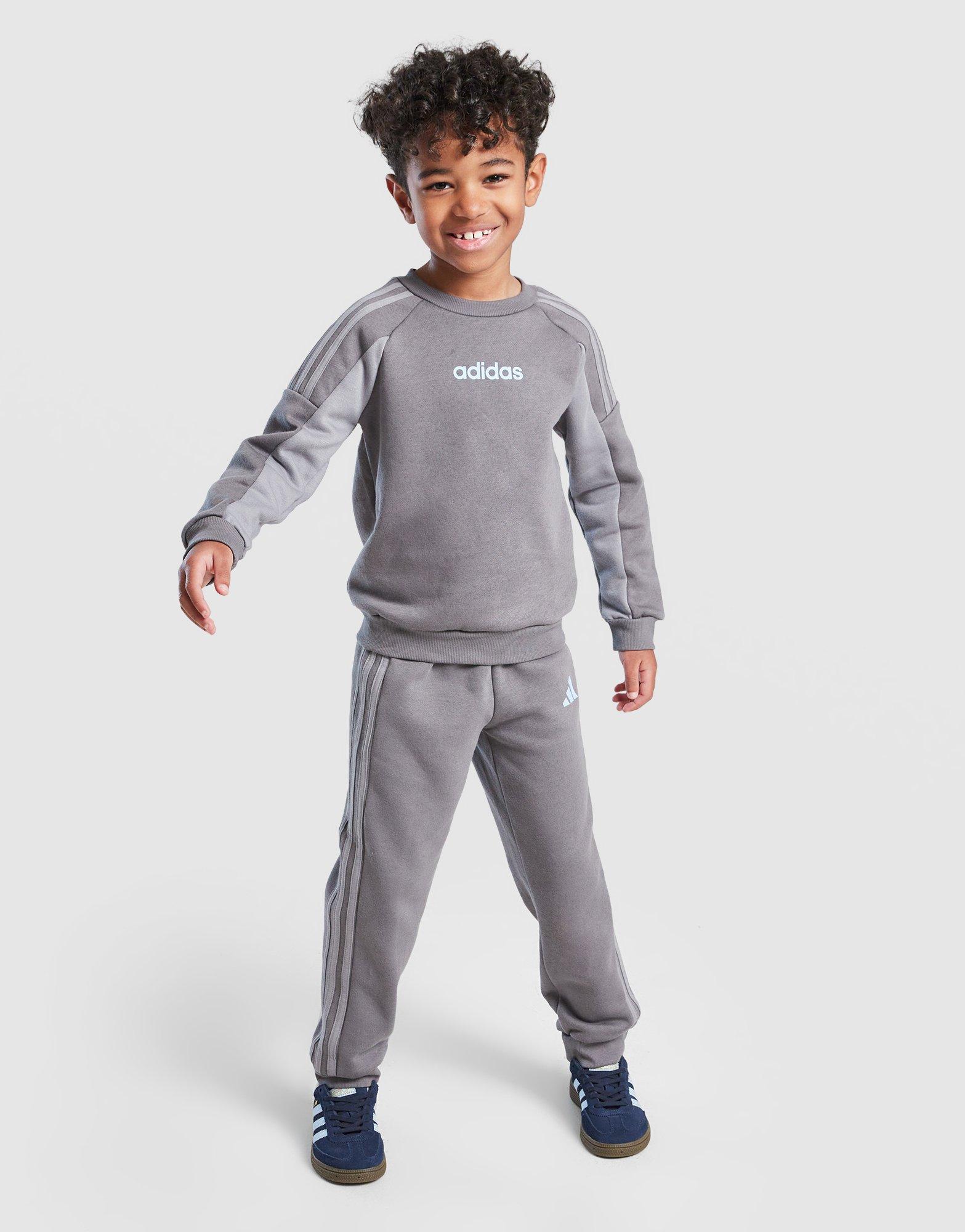 adidas Colour Block Linear Crew Tracksuit Children