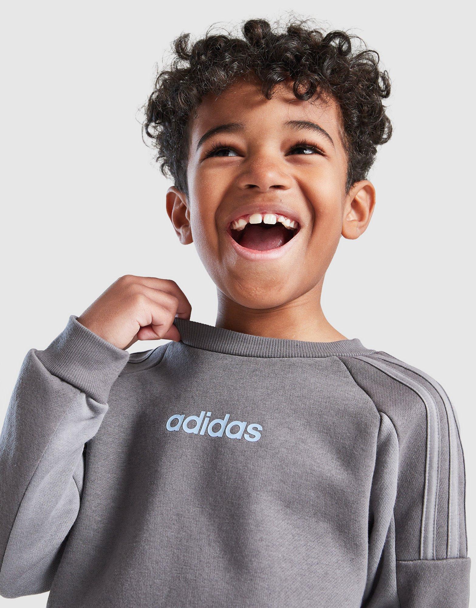 adidas Colour Block Linear Crew Tracksuit Children