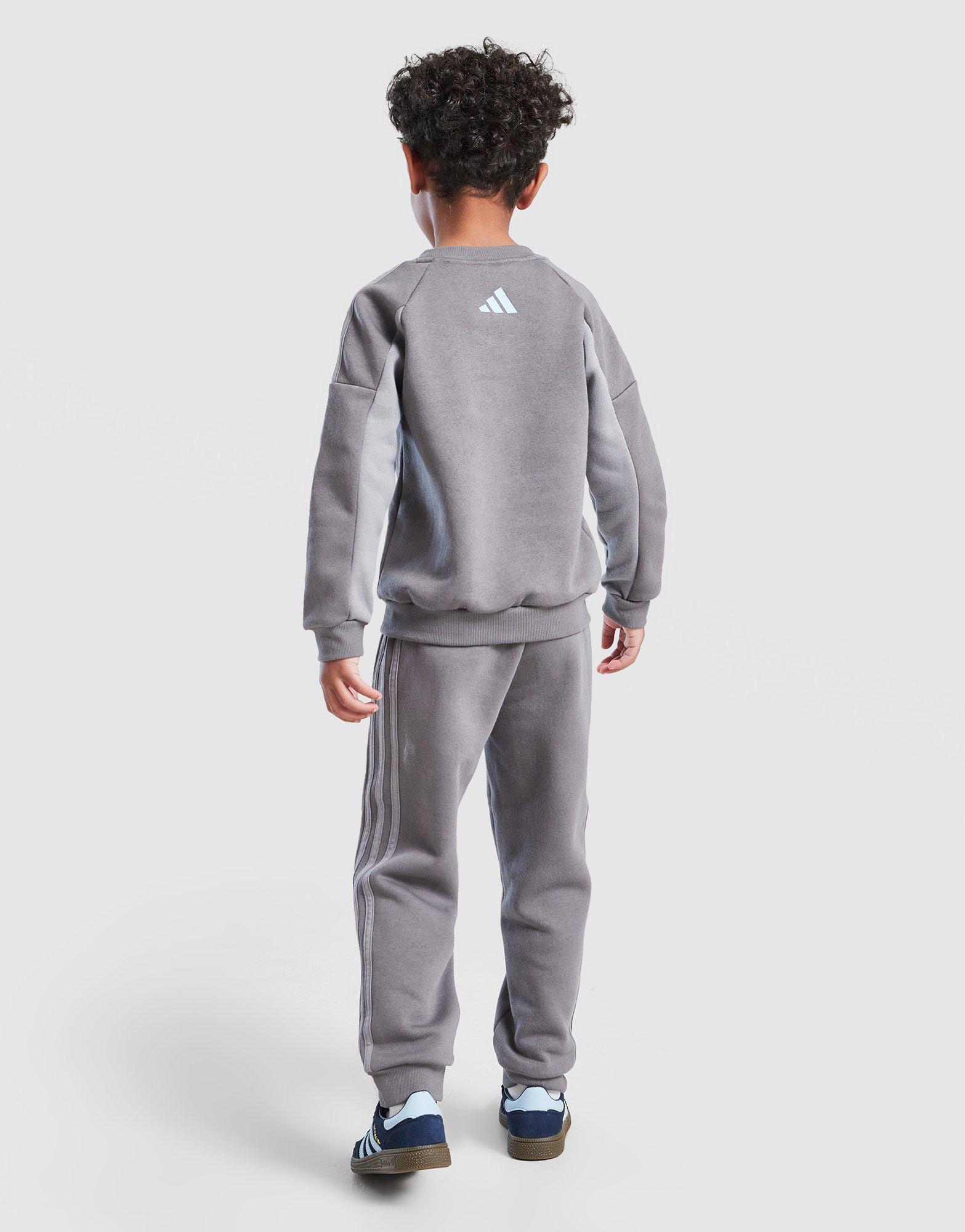 adidas Colour Block Linear Crew Tracksuit Children