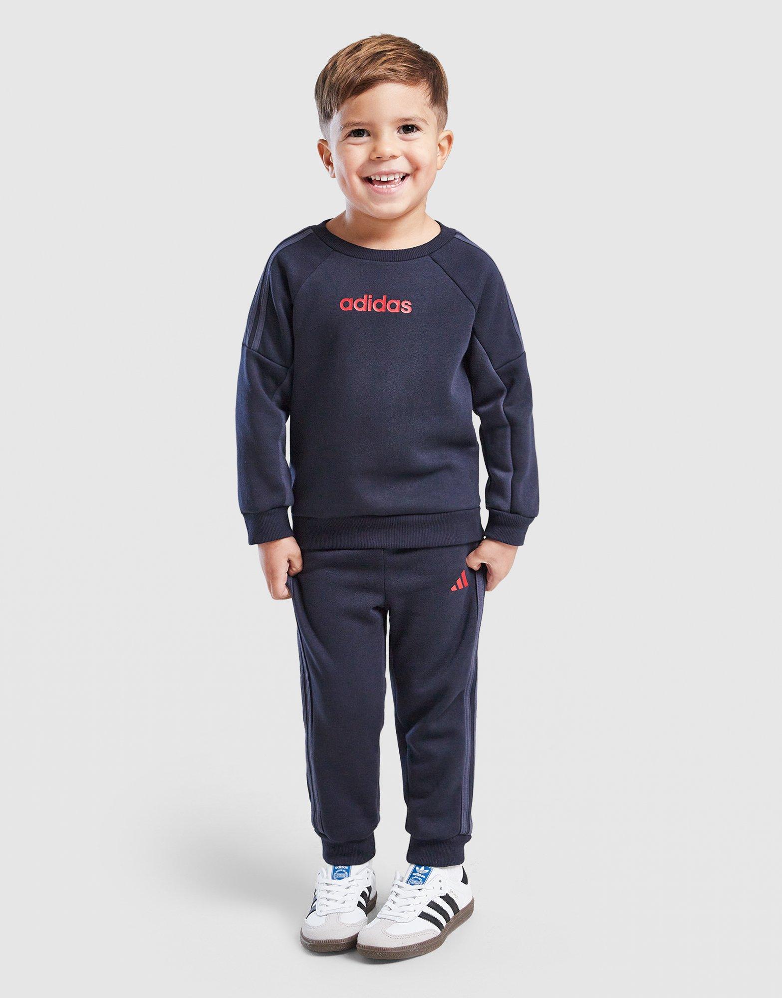 adidas Colour Block Linear Crew Tracksuit Infant