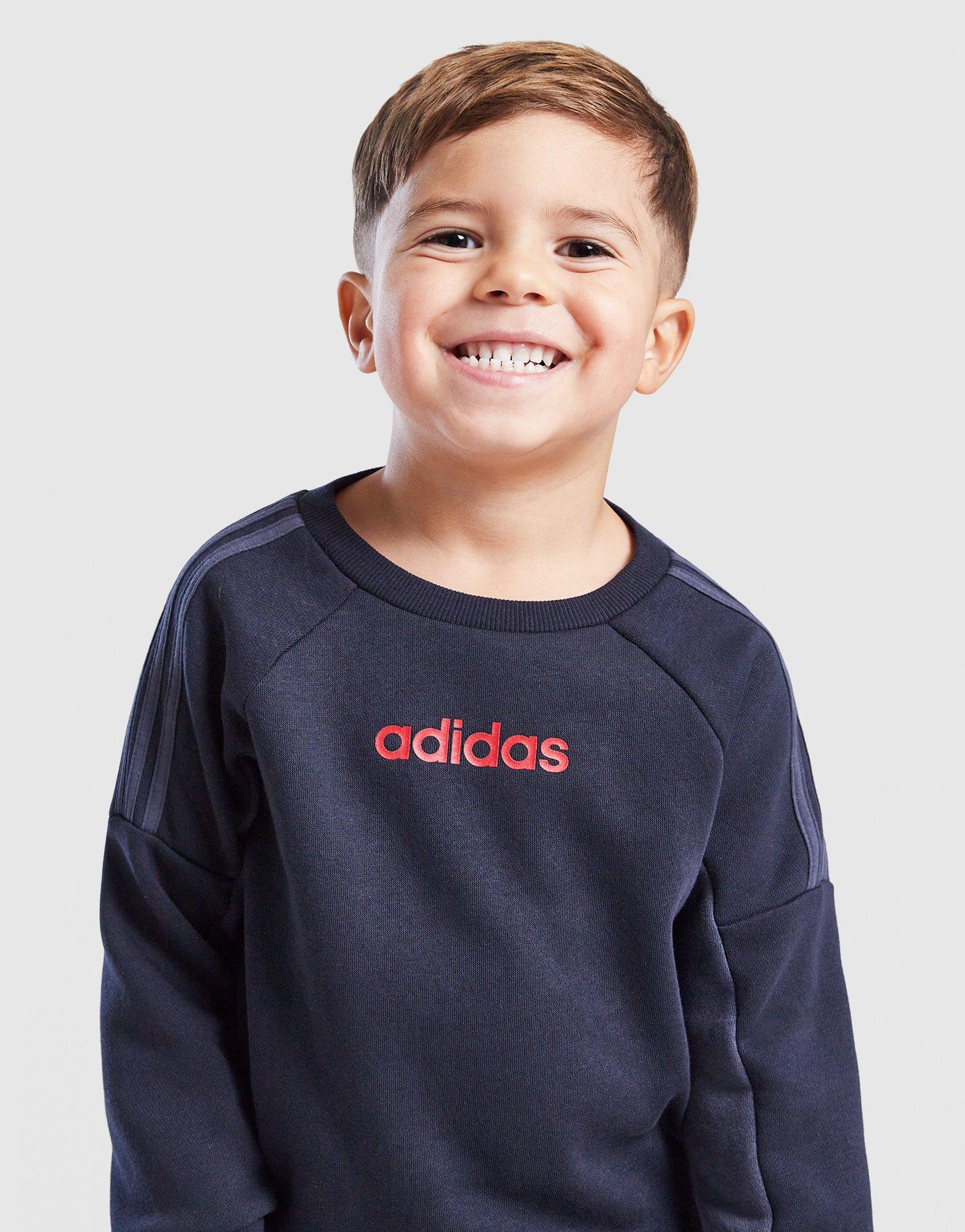 adidas Colour Block Linear Crew Tracksuit Infant