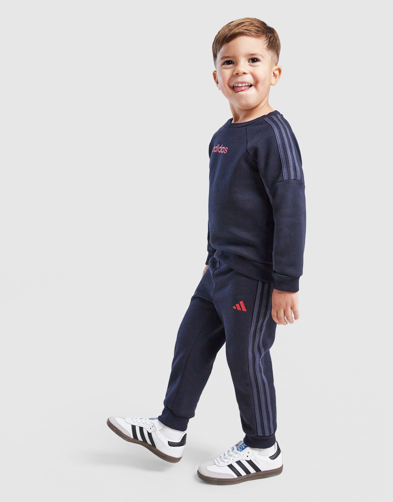 adidas Colour Block Linear Crew Tracksuit Infant