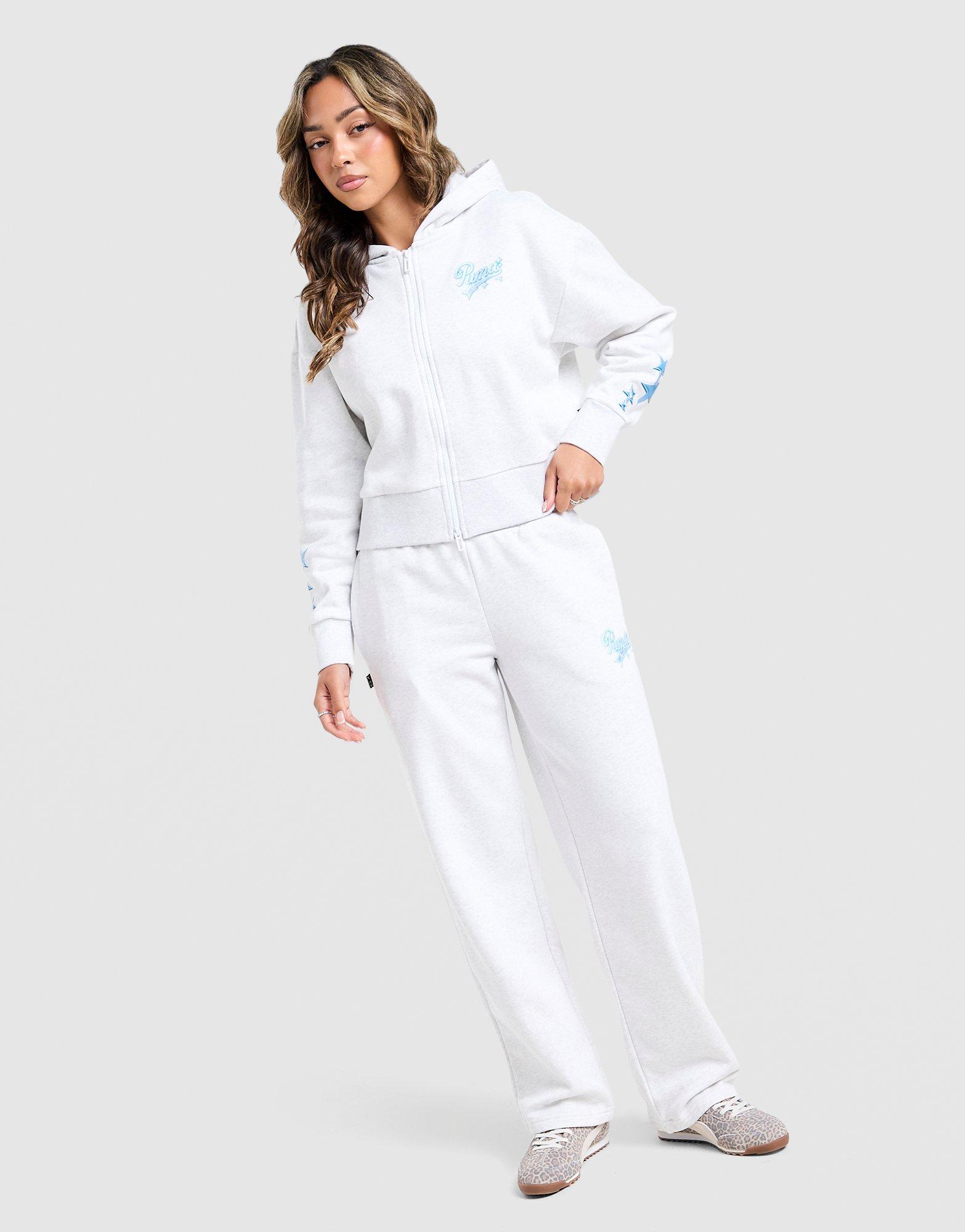 PUMA Hoops Crop Full Zip Hoodie Damen