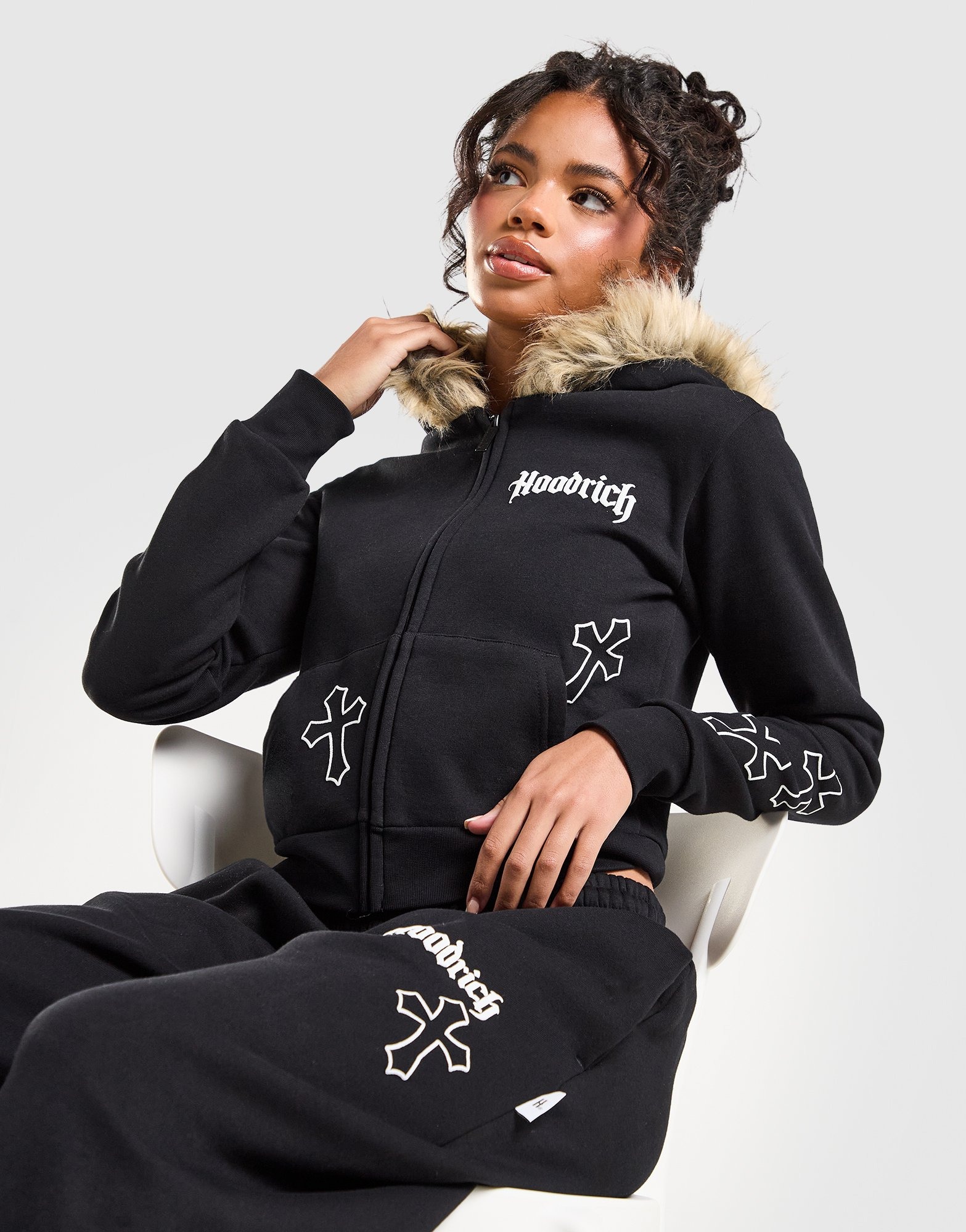 Grey Hoodrich Cinder Fur Hoodie - JD Sports Global