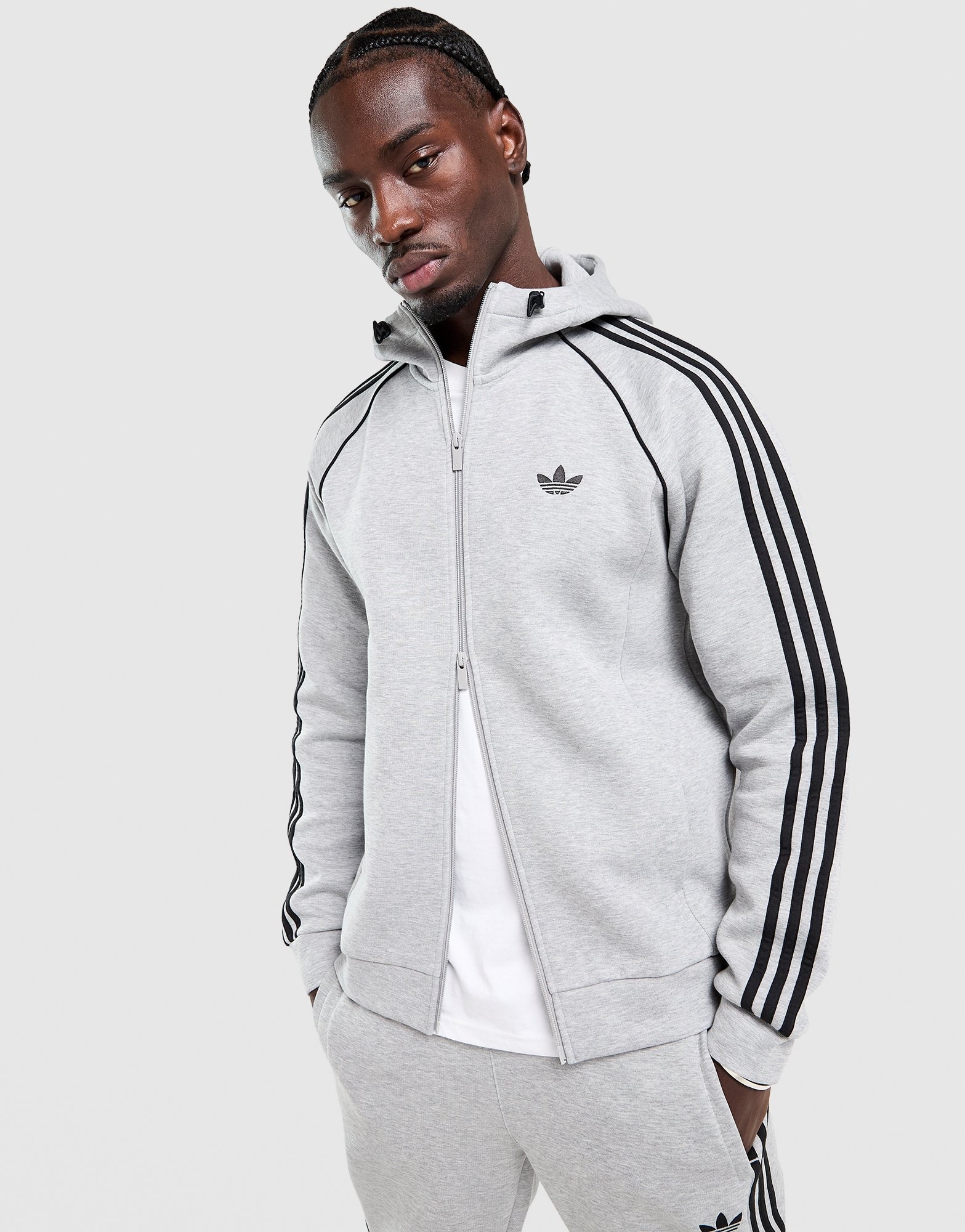 Grey adidas Originals SST Spacer Full Zip Hoodie - JD Sports Global