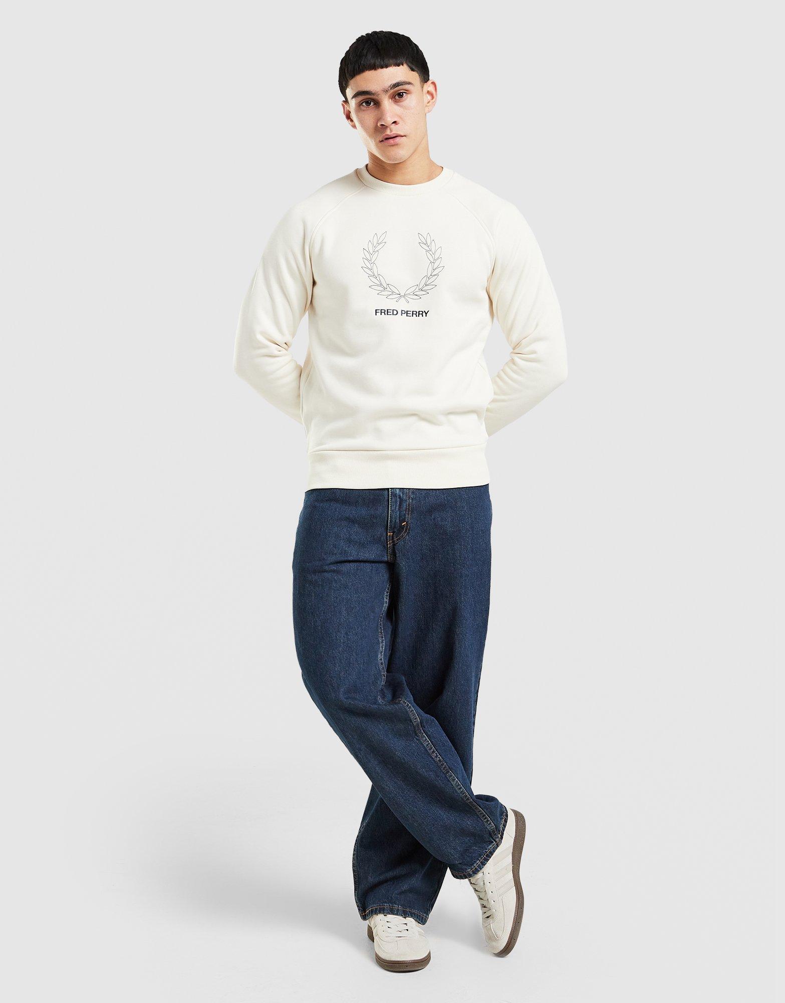 Fred Perry Outline Laurel Wreath Crew Sweatshirt