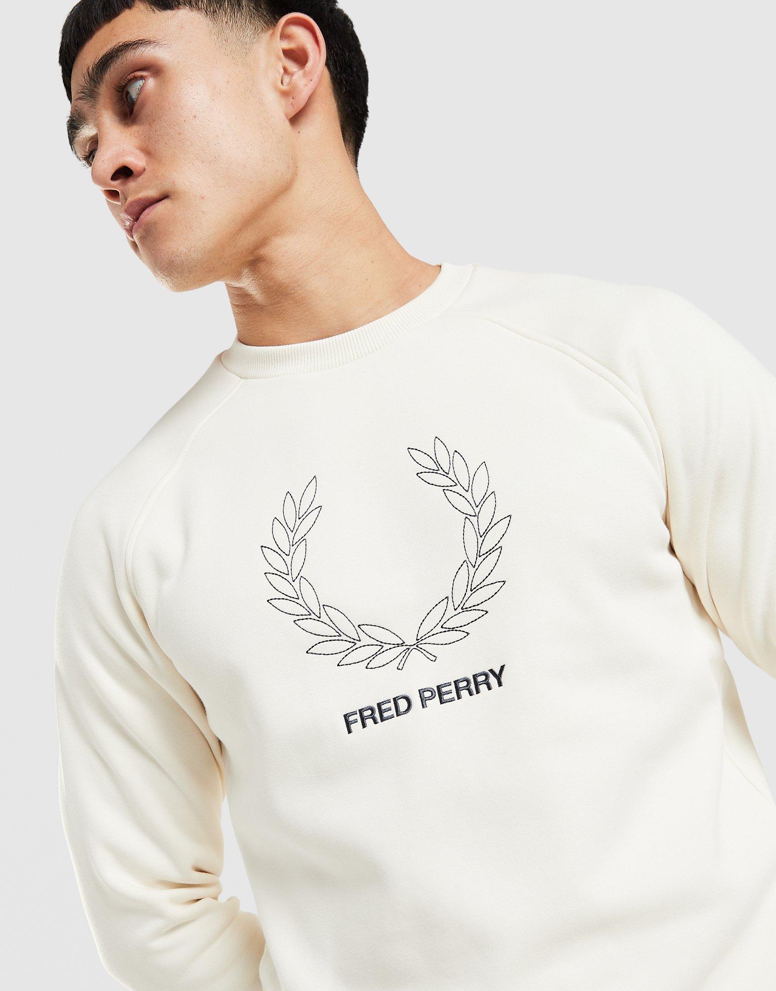 Fred Perry Outline Laurel Wreath Crew Sweatshirt