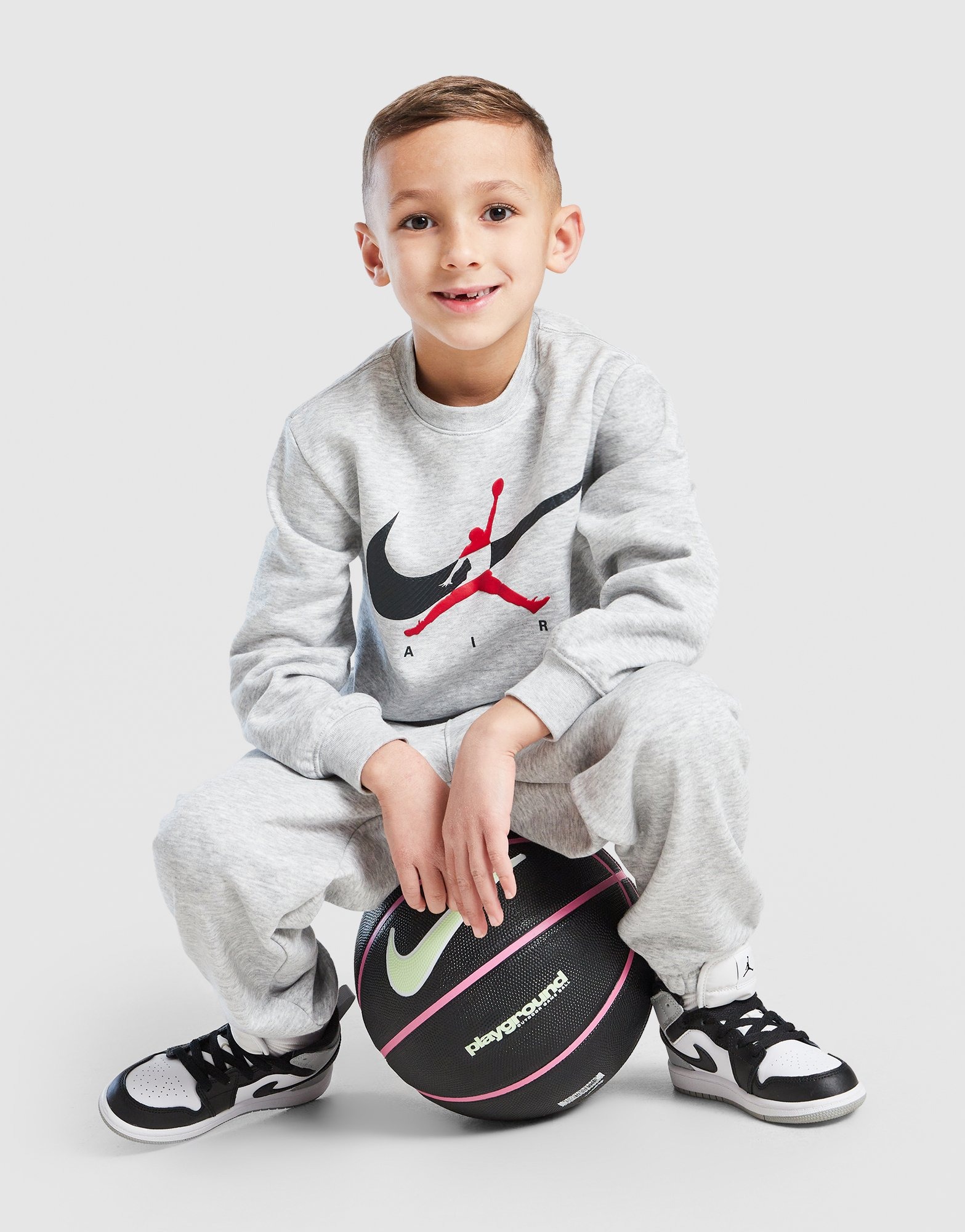 Grey Jordan Jumpman Swoosh Crew Tracksuit Children - JD Sports Global