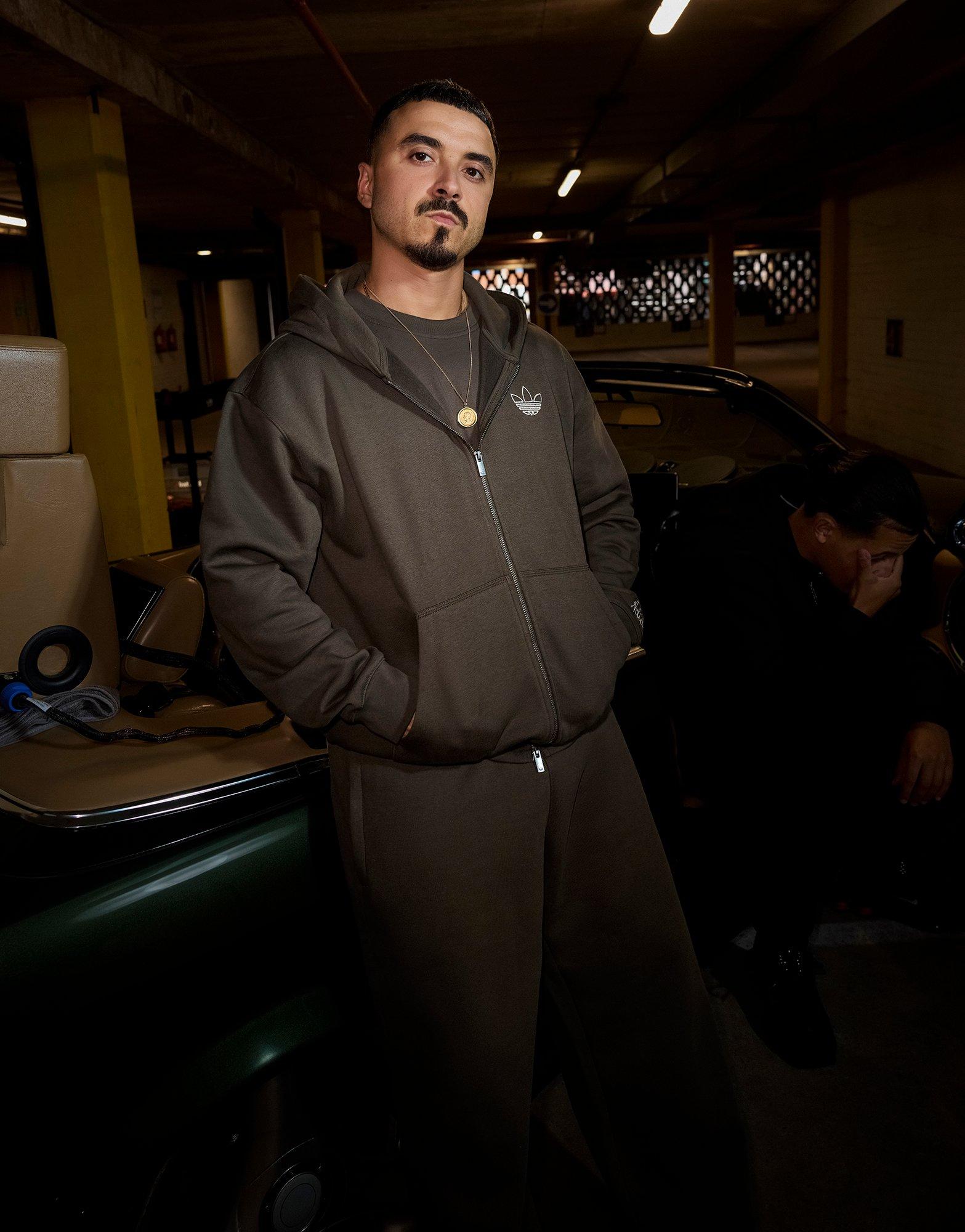 adidas Originals Felpa con Cappuccio Full Zip Chain Stitch