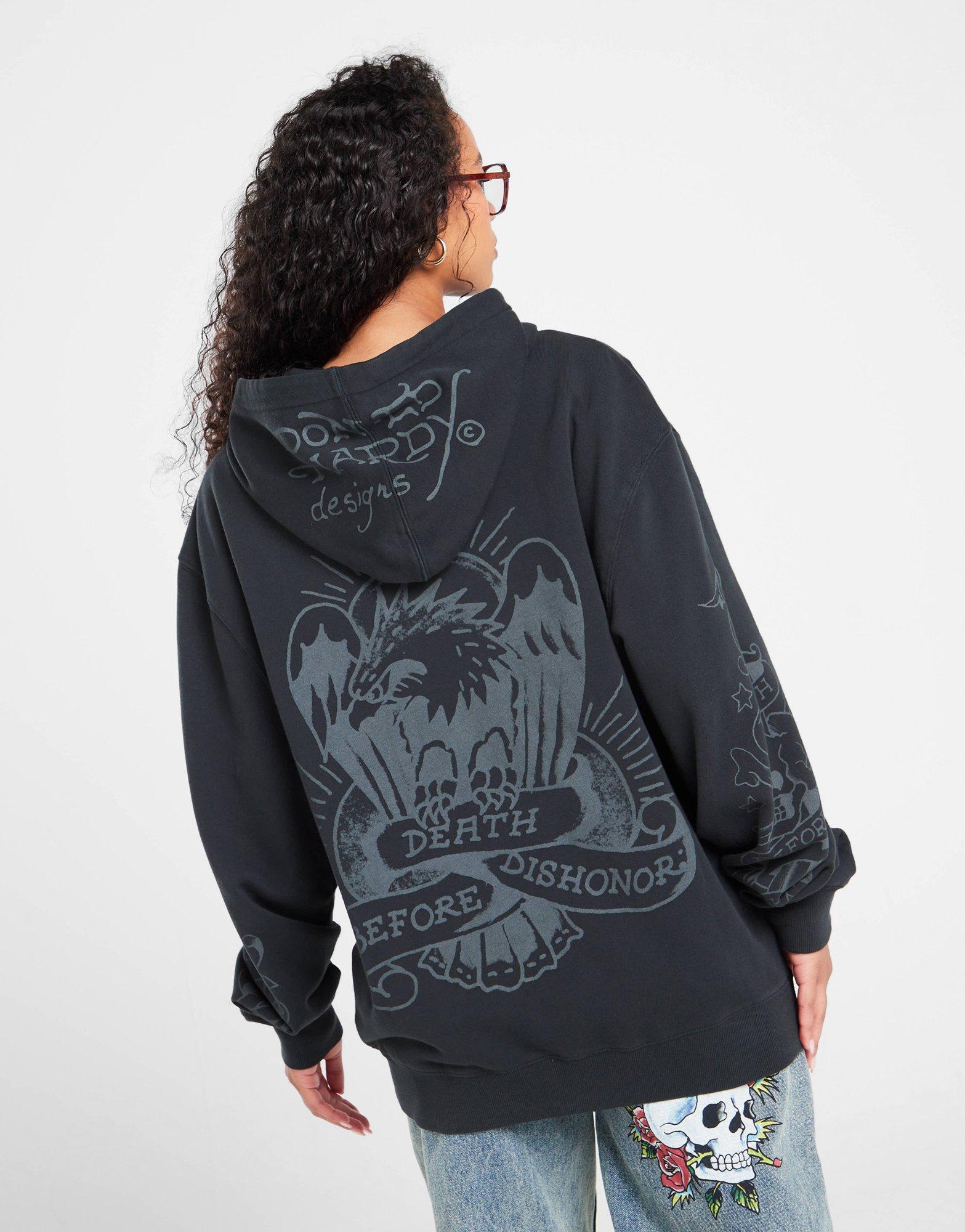 Ed Hardy Skull Boyfriend Full Zip Hoodie