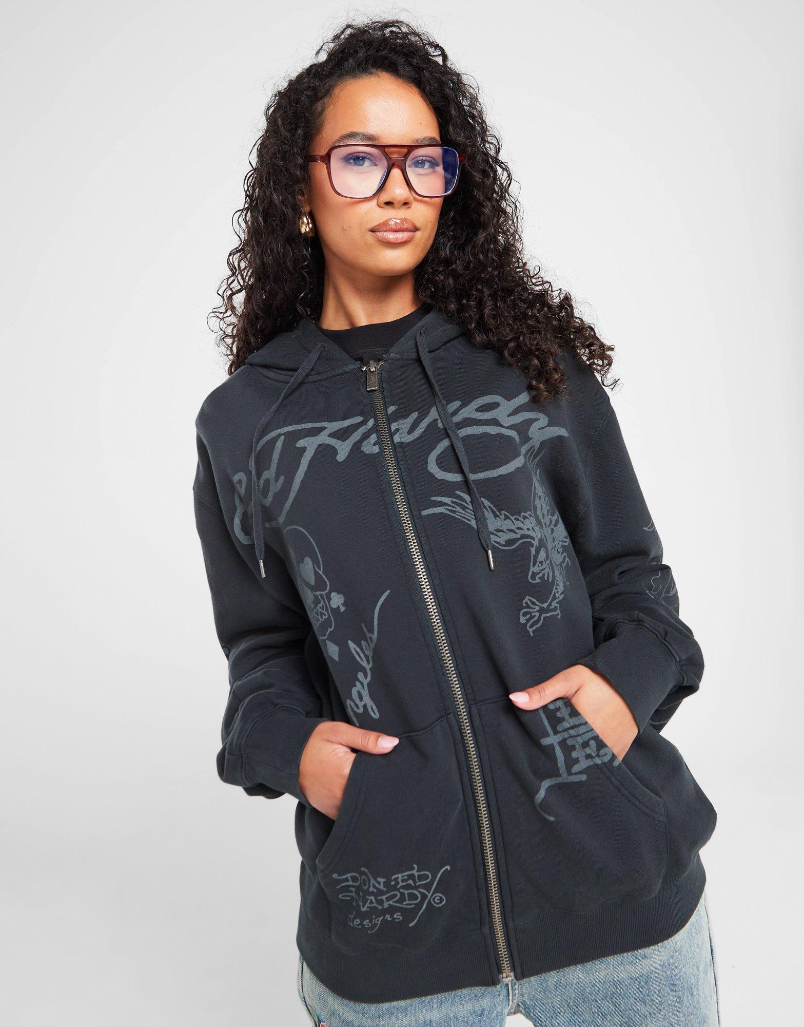 Ed Hardy Skull Boyfriend Full Zip Hoodie