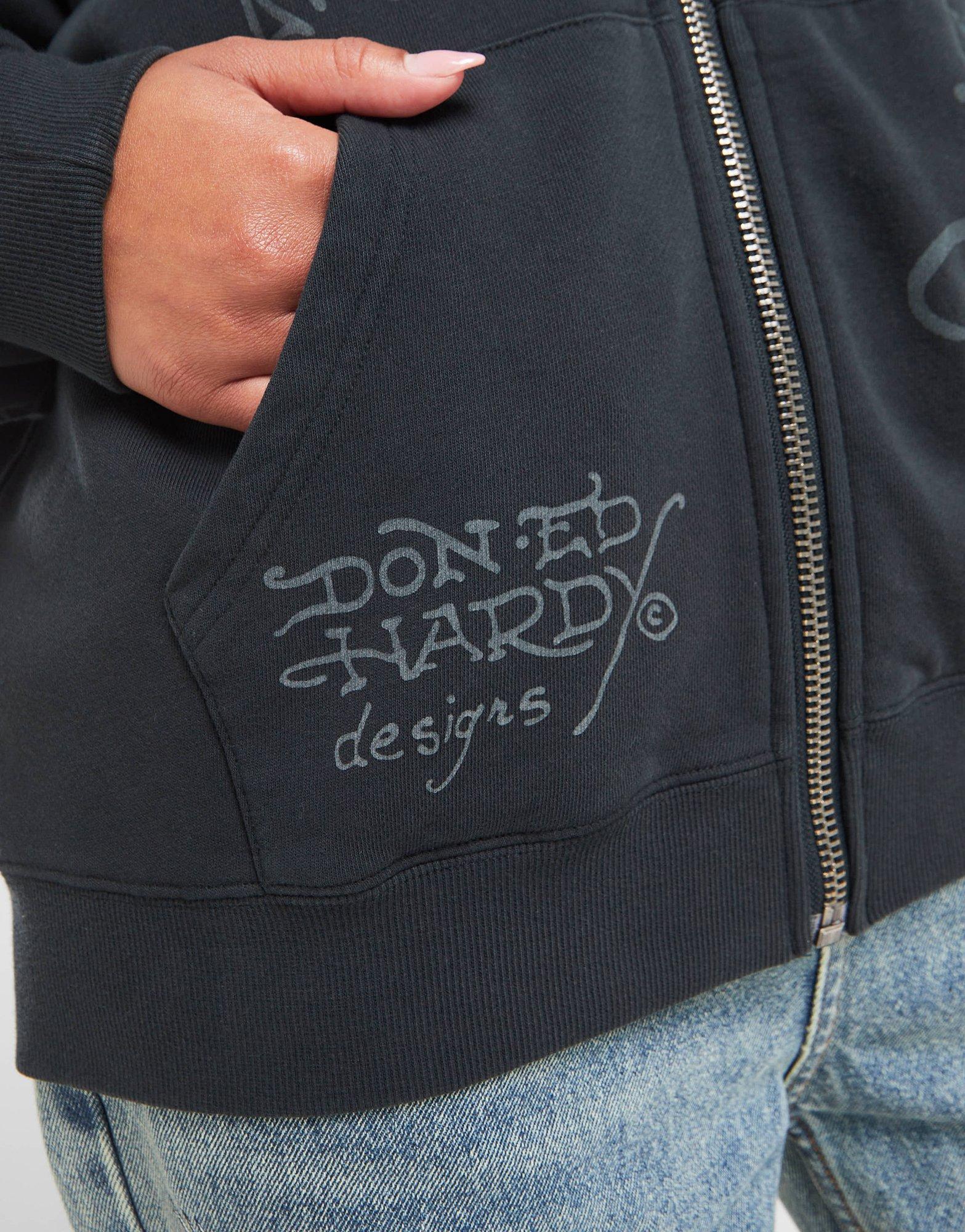 Ed Hardy Skull Boyfriend Full Zip Hoodie