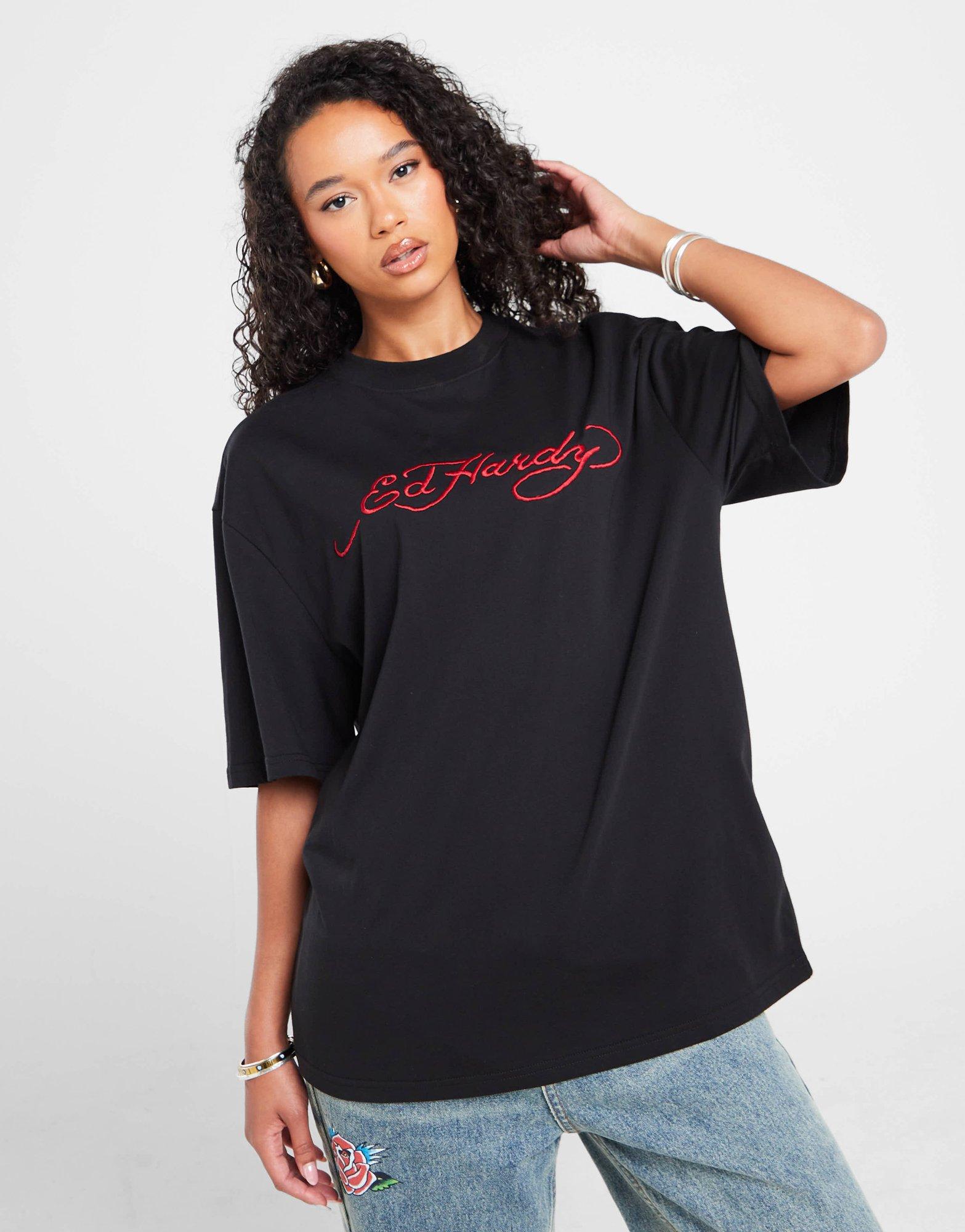 Ed Hardy Snake Skull Boyfriend T-Shirt