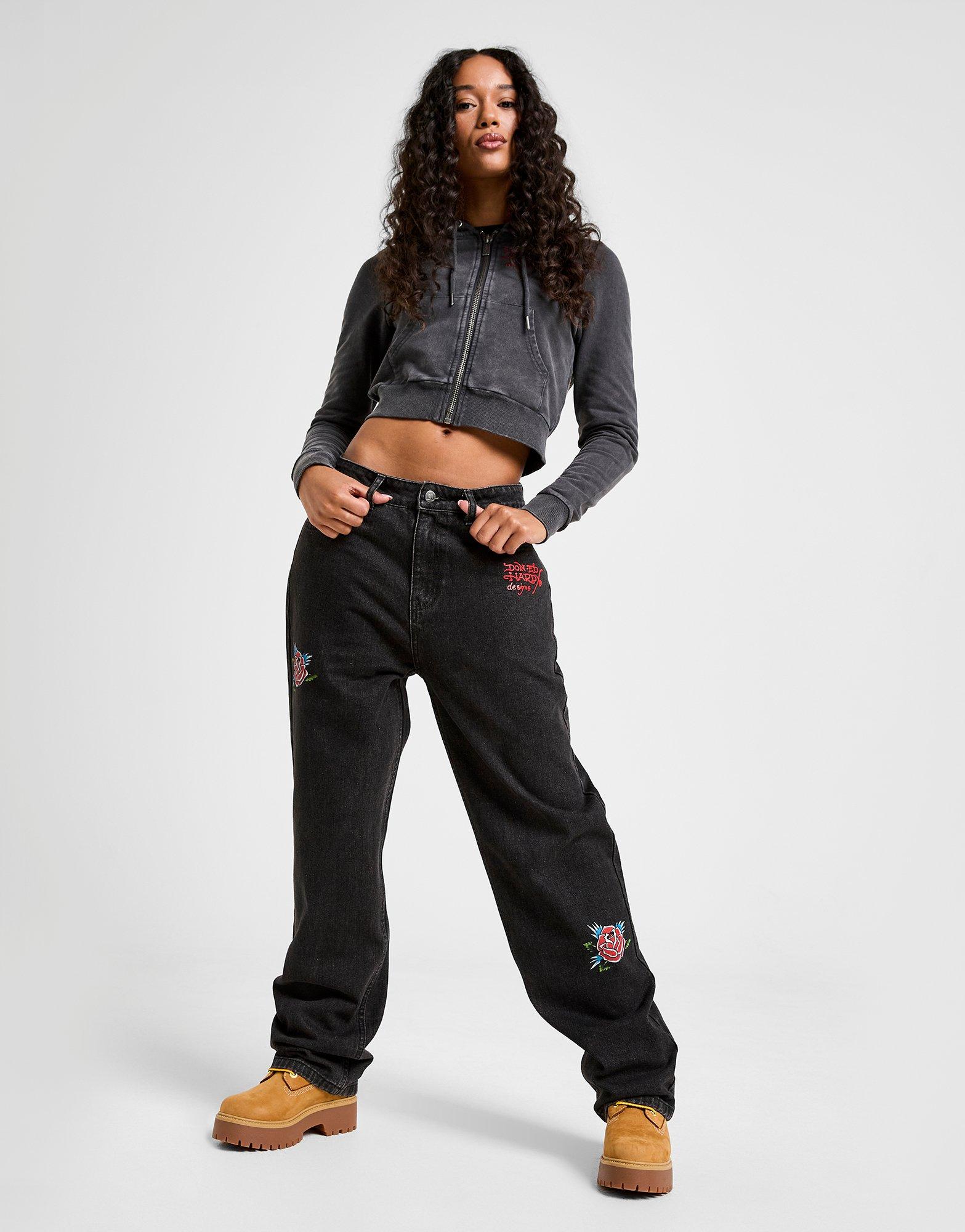 Ed Hardy Bloom Skull Relax Jeans Damen