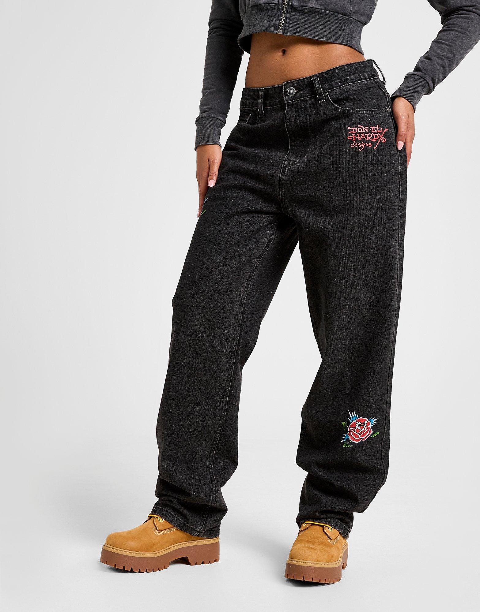 Ed Hardy Bloom Skull Relax Jeans Damen