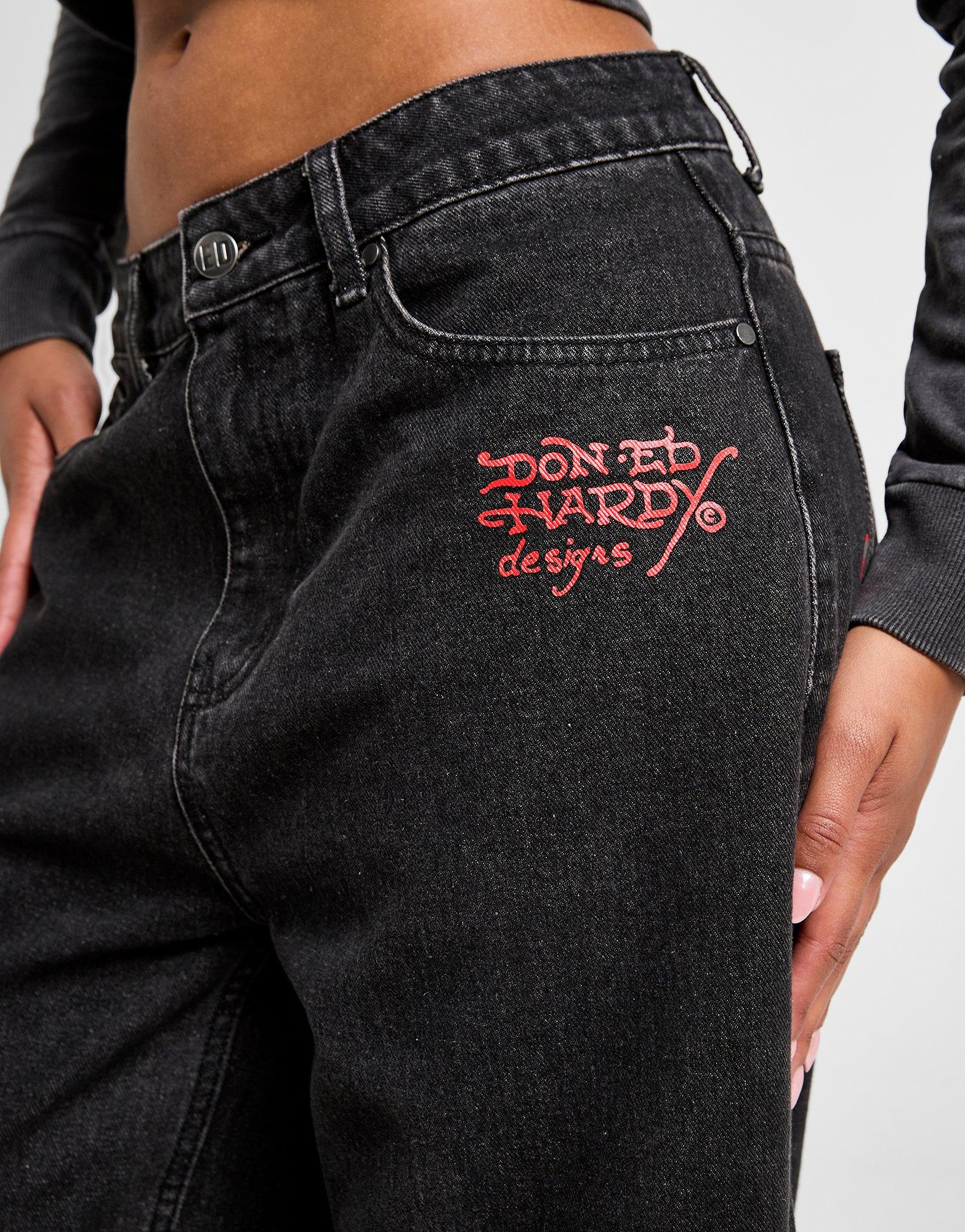 Ed Hardy Bloom Skull Relax Jeans Damen