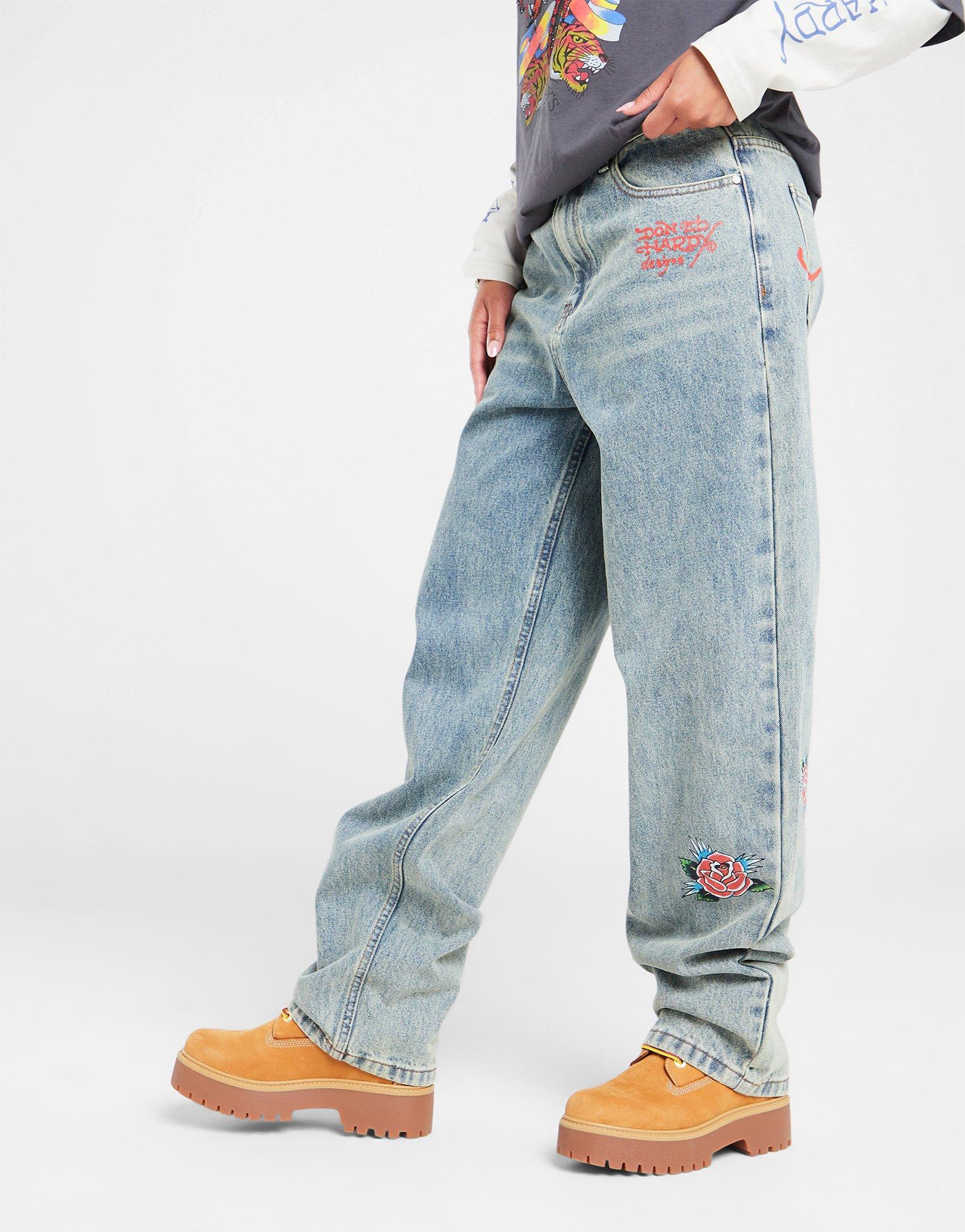 Ed Hardy Bloom Skull Relax Jeans