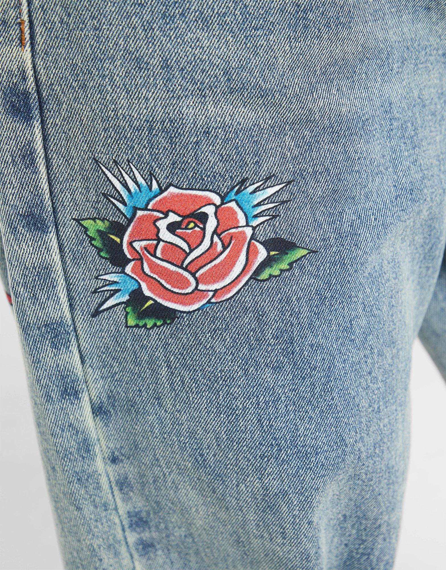 Ed Hardy Bloom Skull Relax Jeans