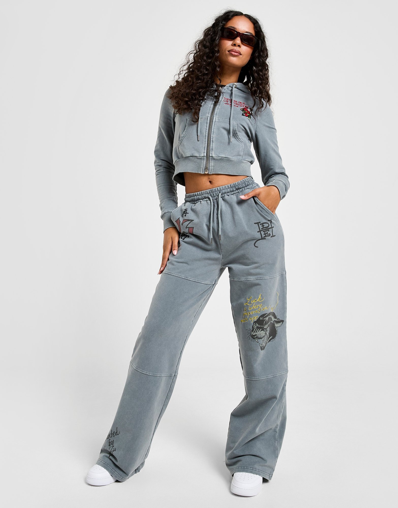 Ed Hardy Pantalon de jogging Flame Tiger Gris- JD Sports France