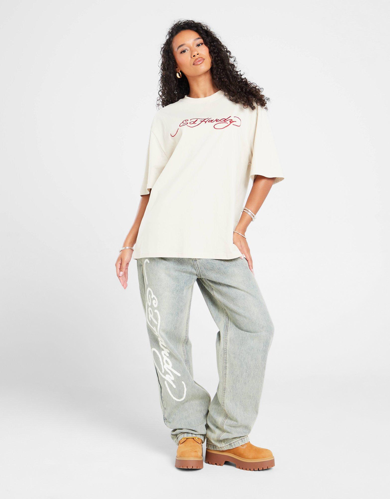 Ed Hardy Snake Skull Boyfriend T-Shirt