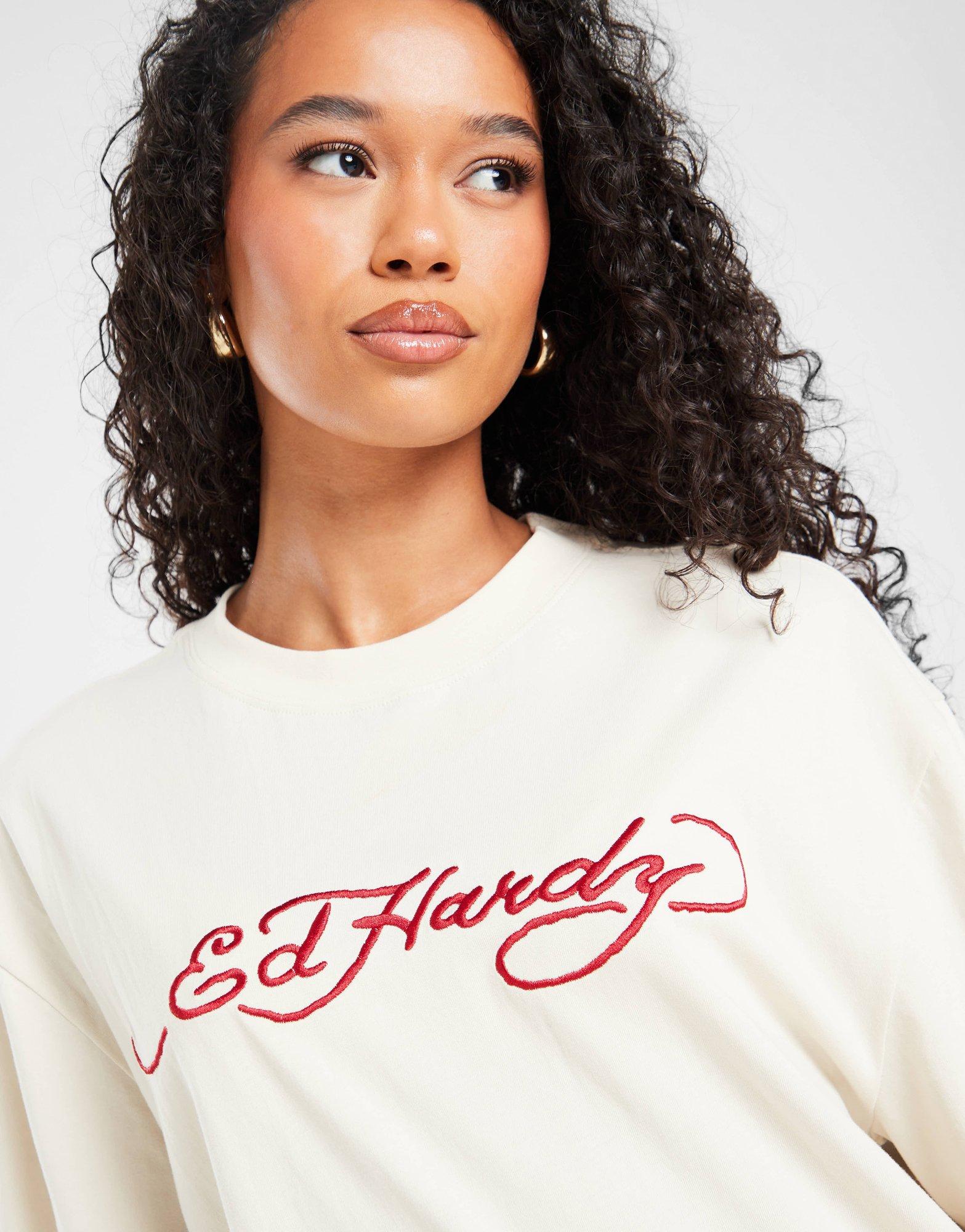 Ed Hardy Snake Skull Boyfriend T-Shirt