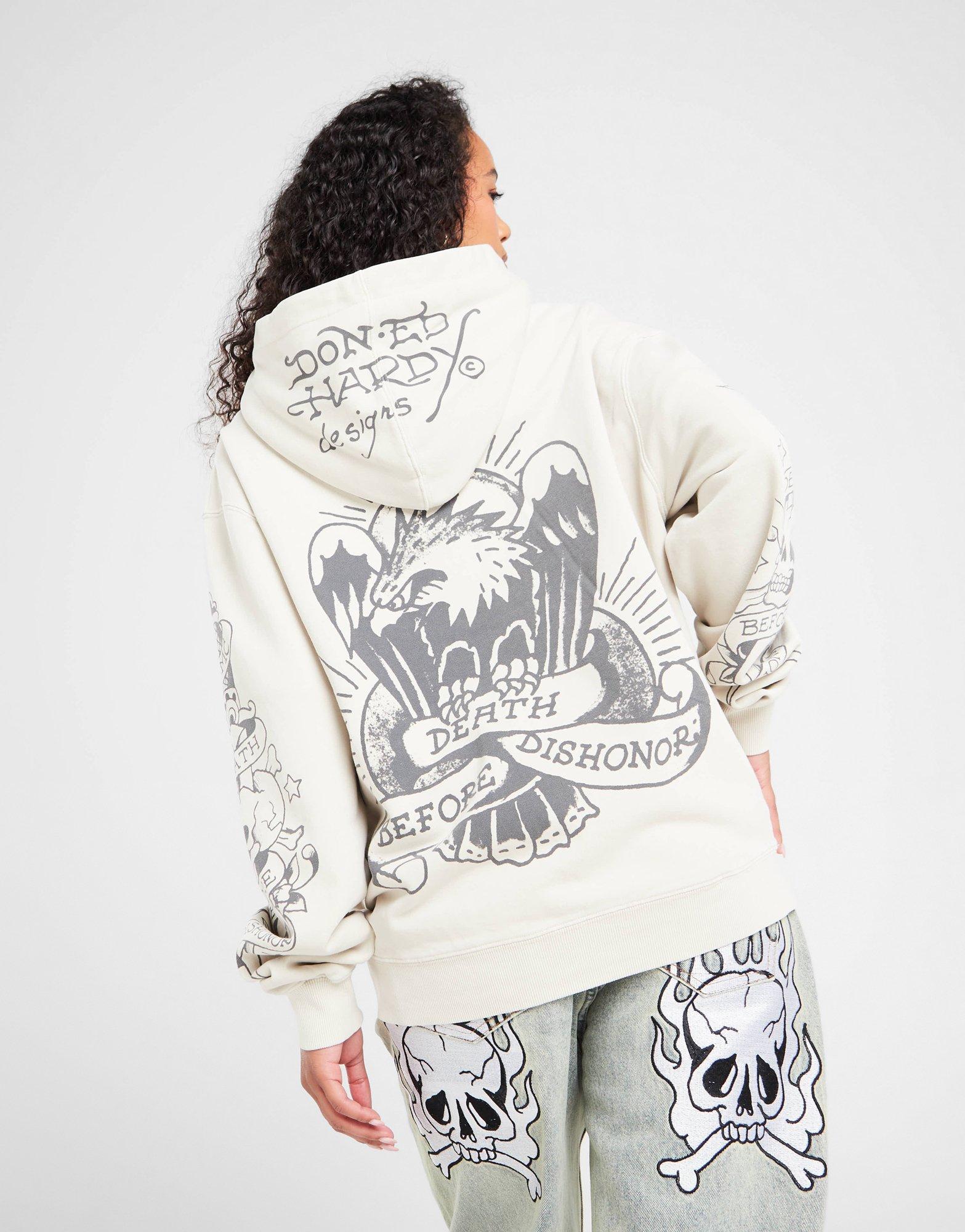 Ed Hardy Skull Boyfriend Full Zip Hoodie